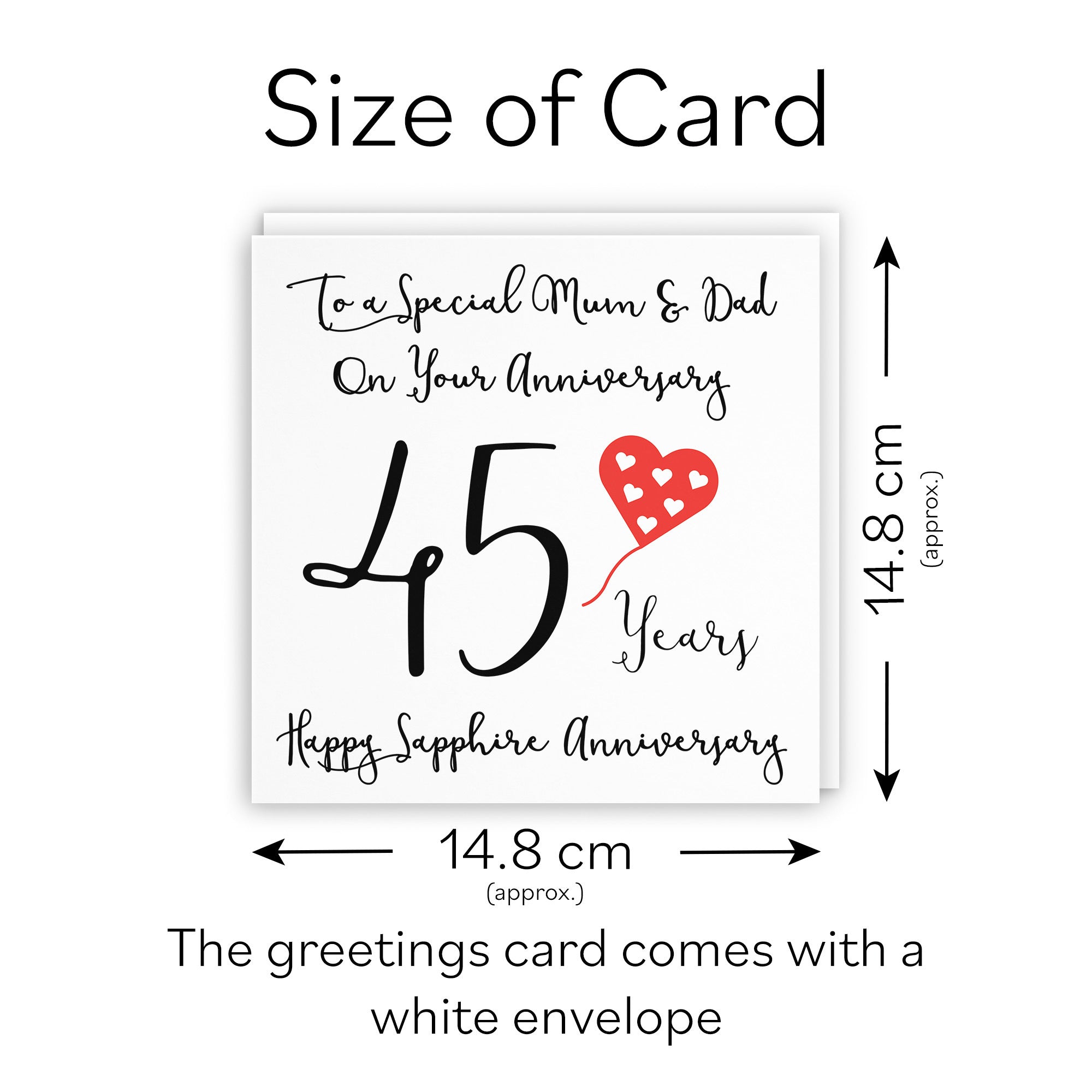 45th Mum And Dad Anniversary Card Love Heart - Default Title (TH02529)