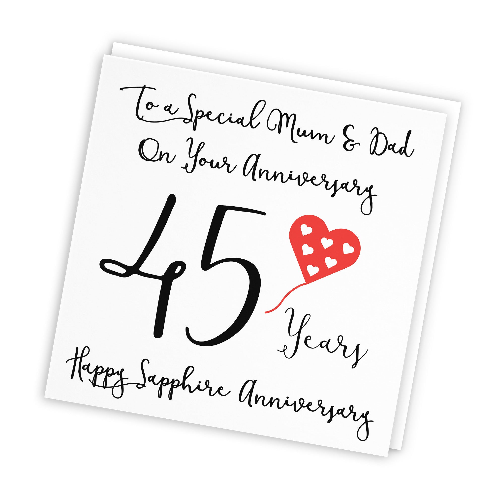 45th Mum And Dad Anniversary Card Love Heart - Default Title (TH02529)