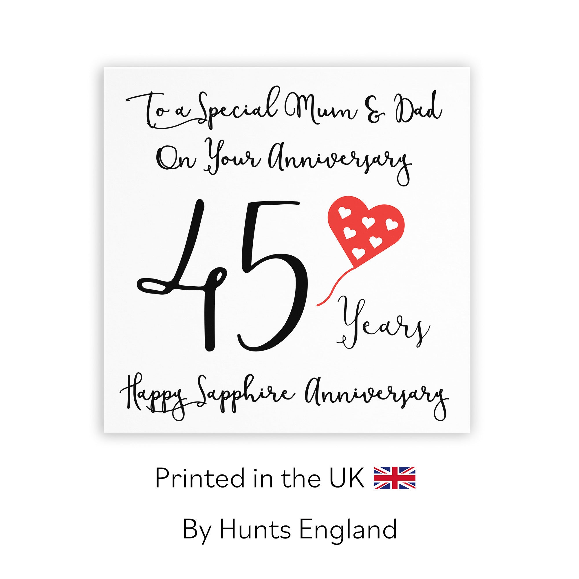 45th Mum And Dad Anniversary Card Love Heart - Default Title (TH02529)