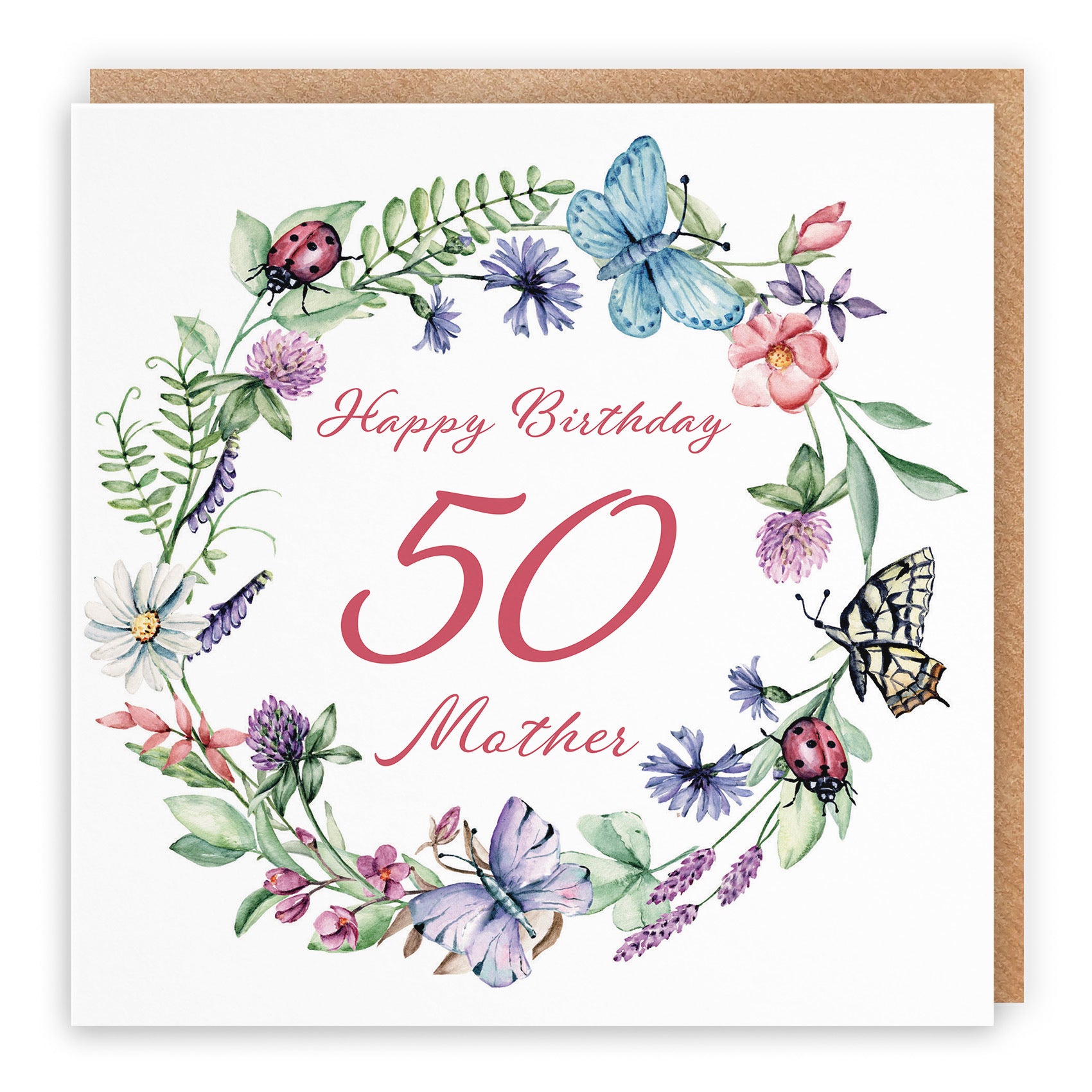 50th Mother Birthday Card Meadow - Default Title (TH02637)