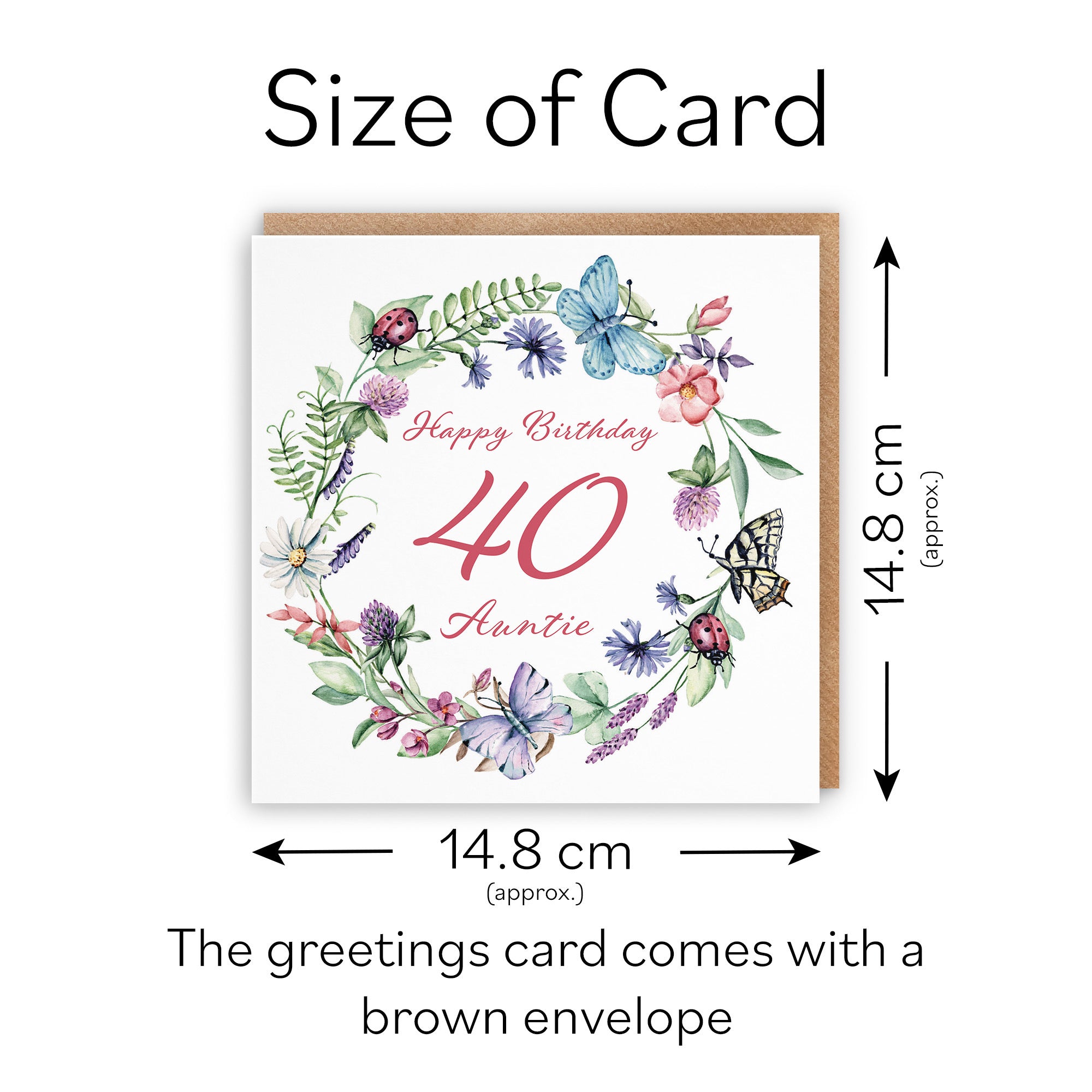 40th Auntie Birthday Card Meadow - Default Title (TH02640)