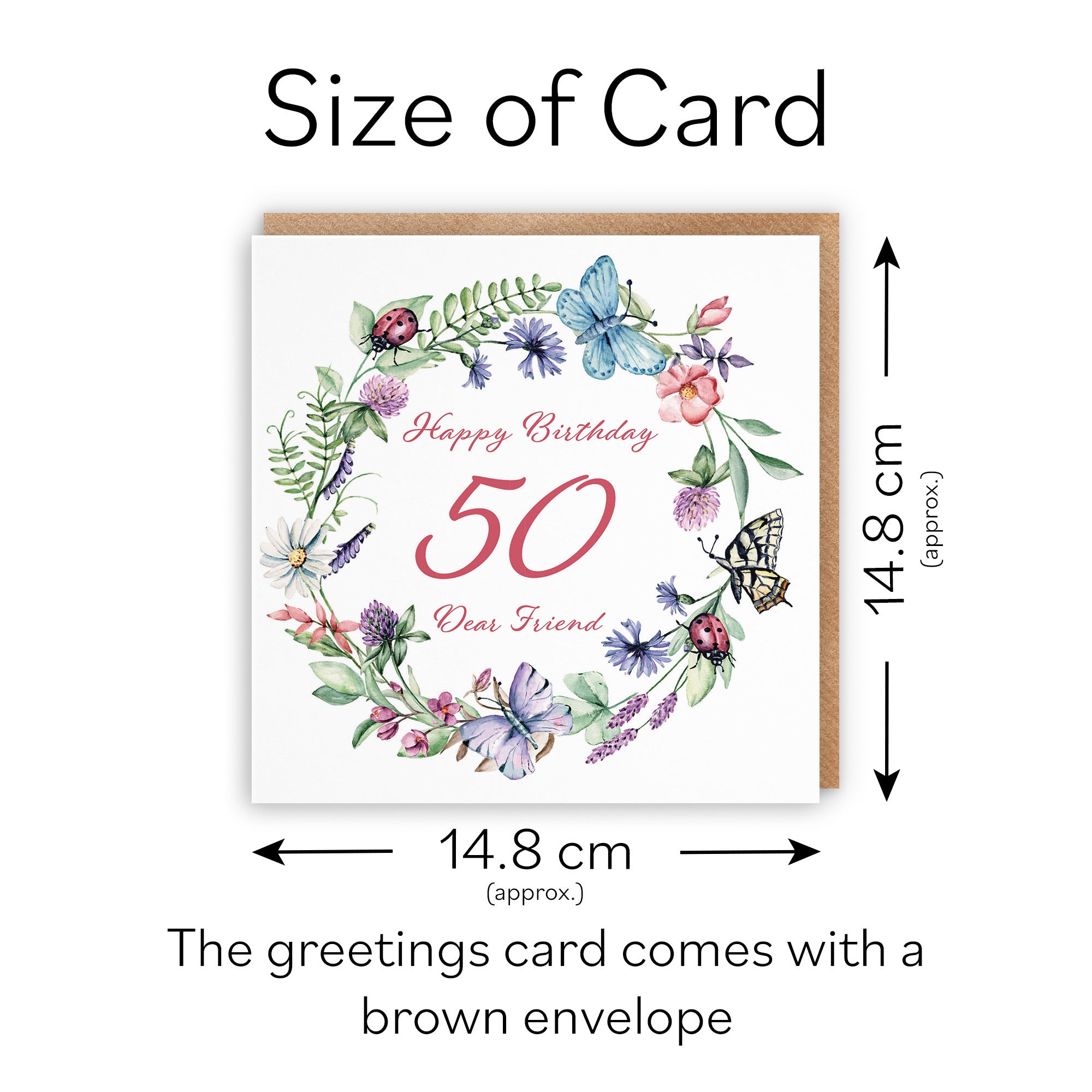 50th Friend Birthday Card Meadow - Default Title (TH02641)