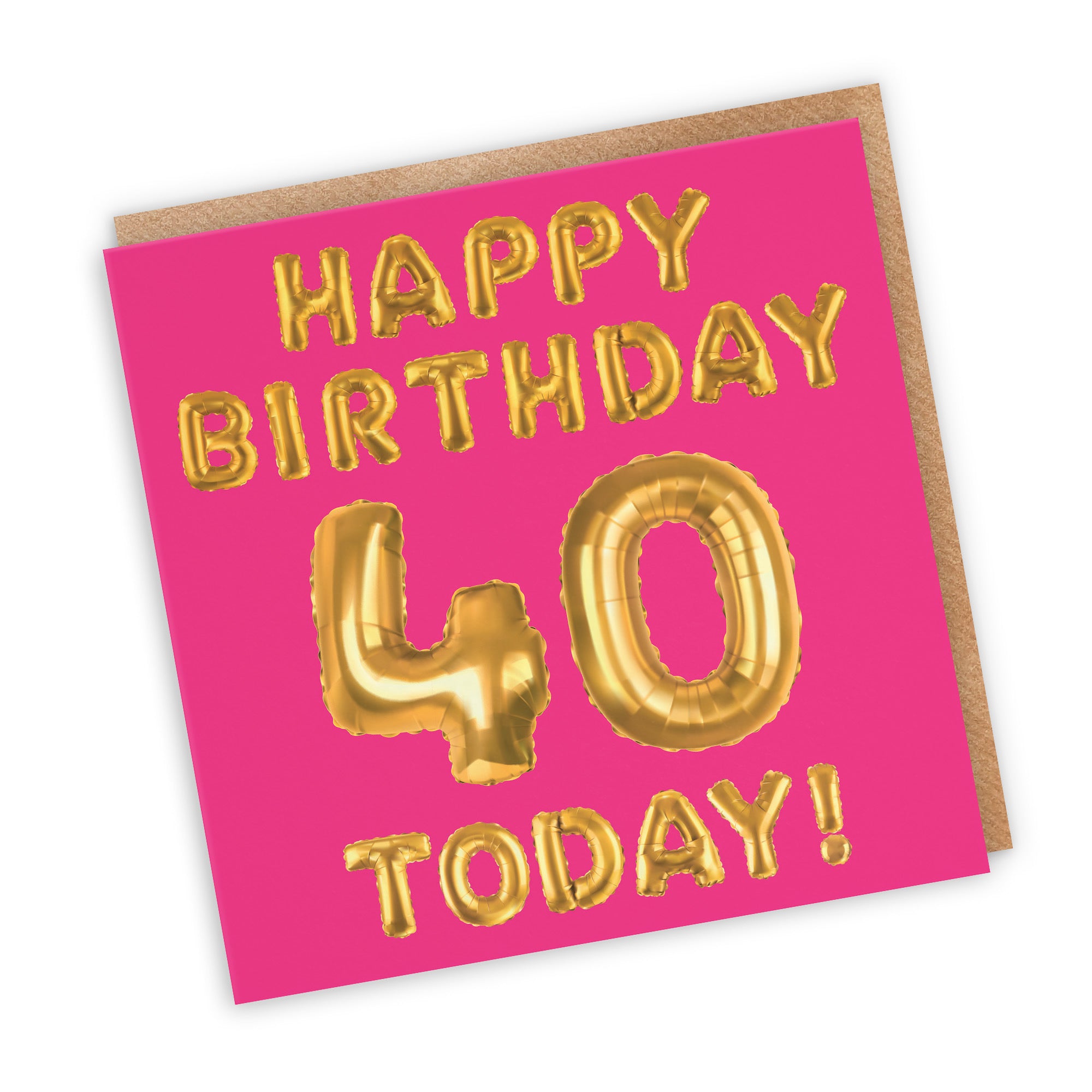 40th Birthday Card Pink Balloon - Default Title (TH02653)