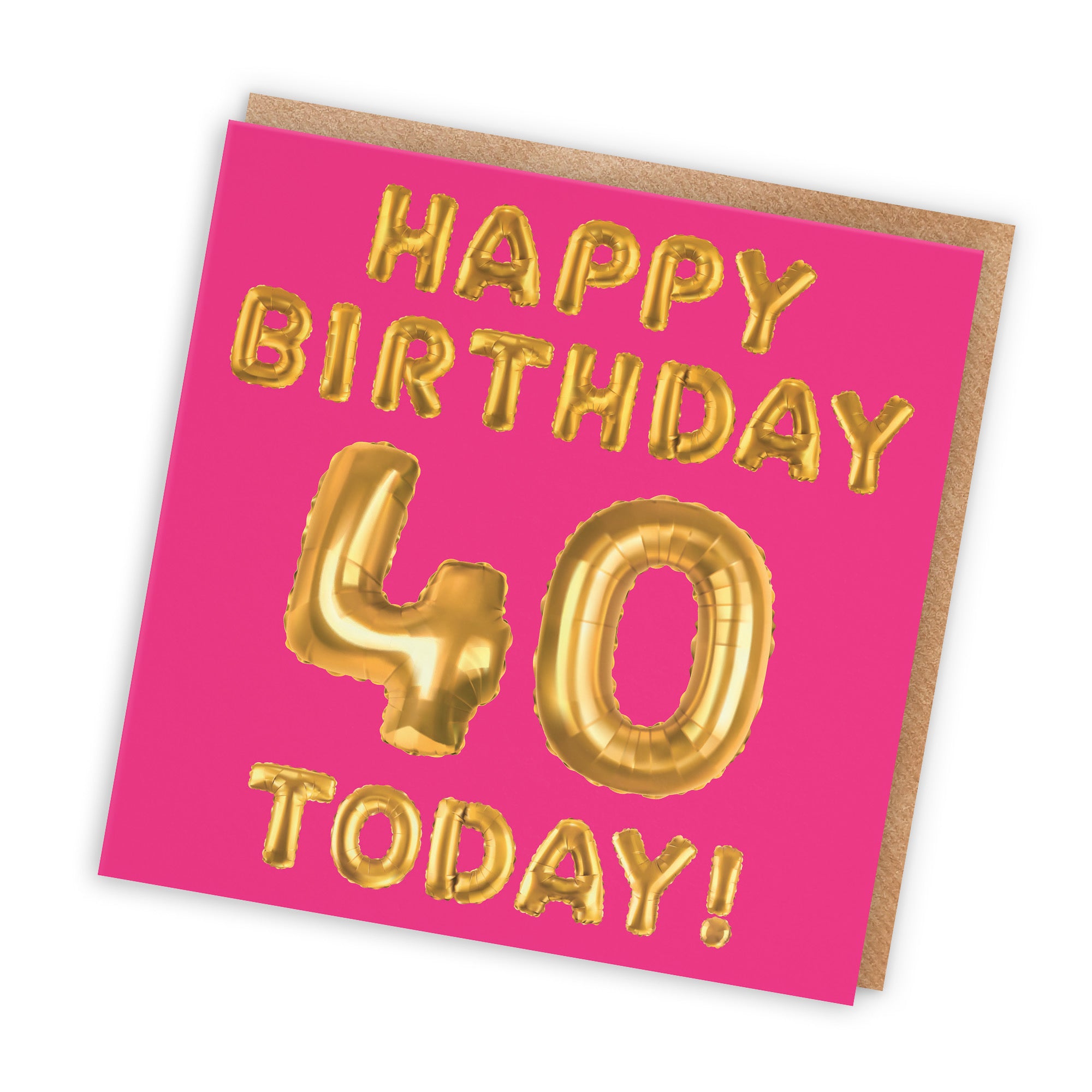 40th Birthday Card Pink Balloon - Default Title (TH02653)