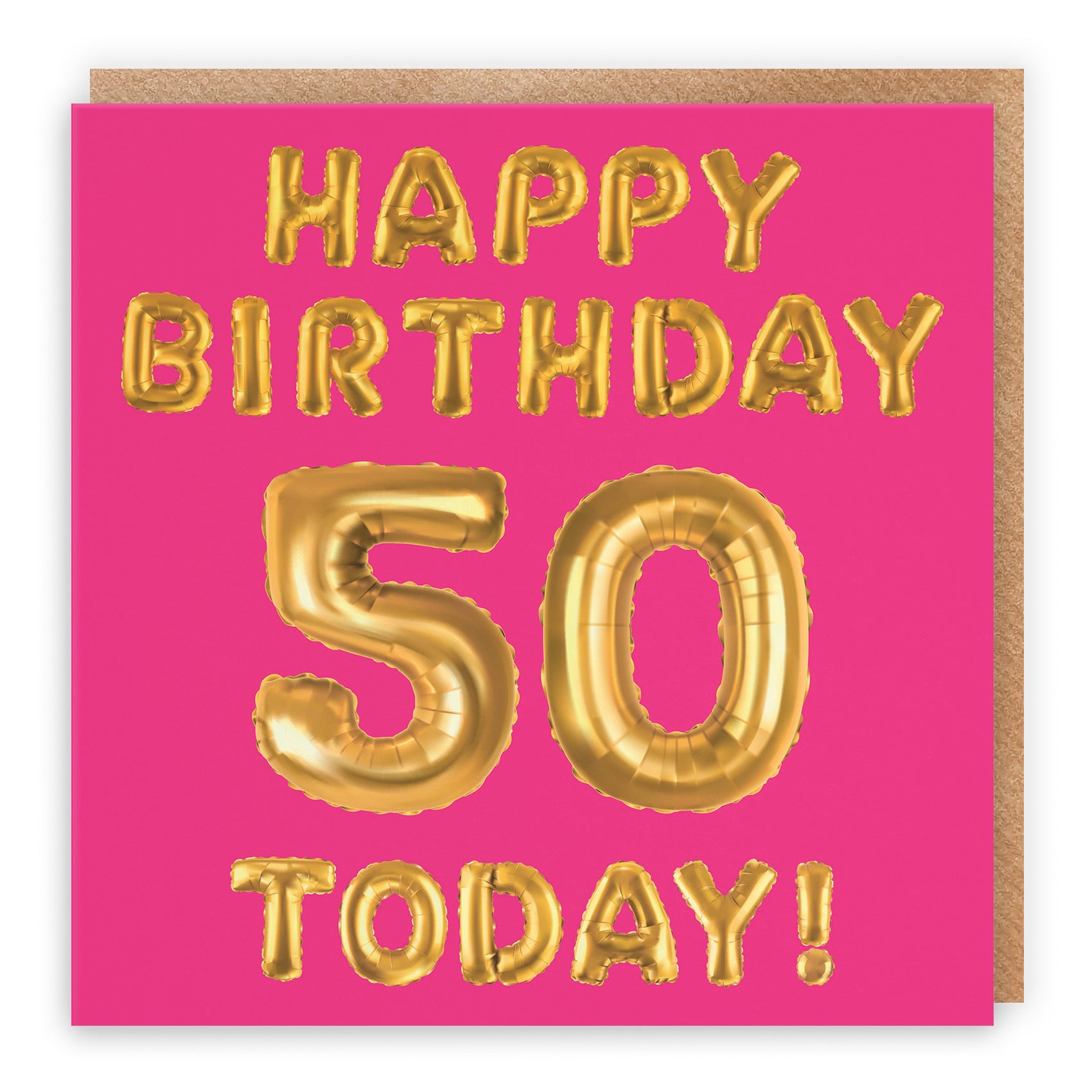 50th Birthday Card Pink Balloon - Default Title (TH02654)