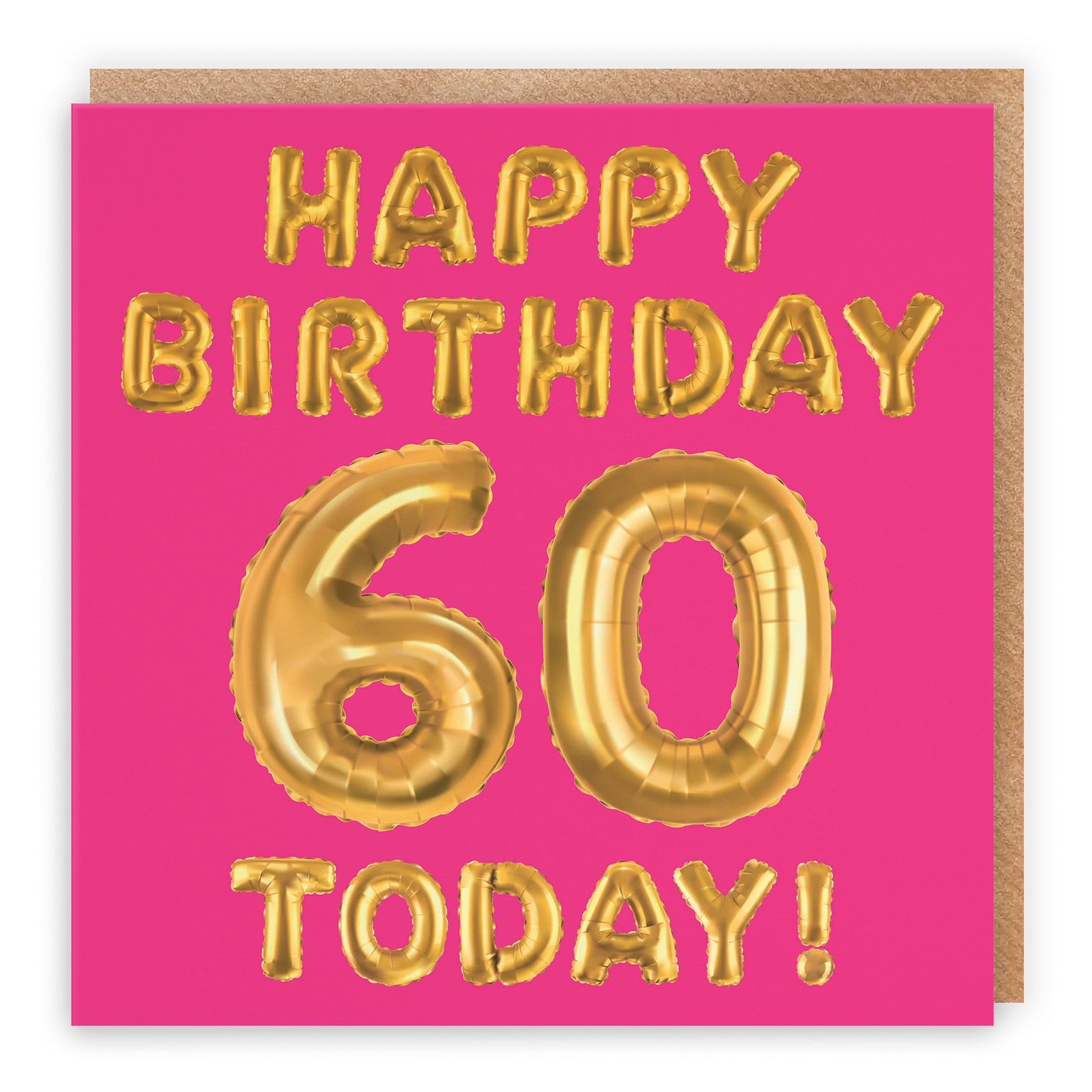 60th Birthday Card Pink Balloon - Default Title (TH02655)