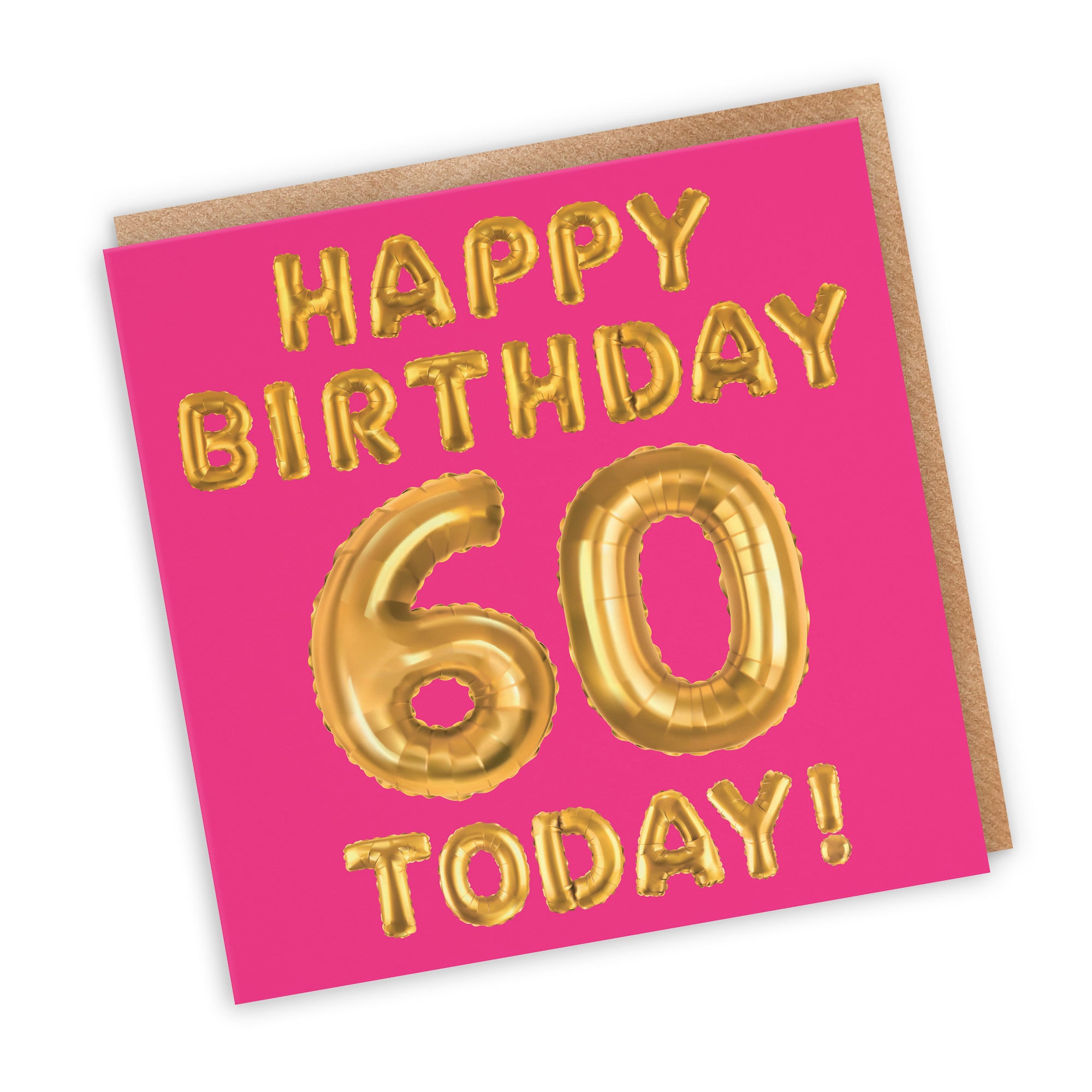 60th Birthday Card Pink Balloon - Default Title (TH02655)
