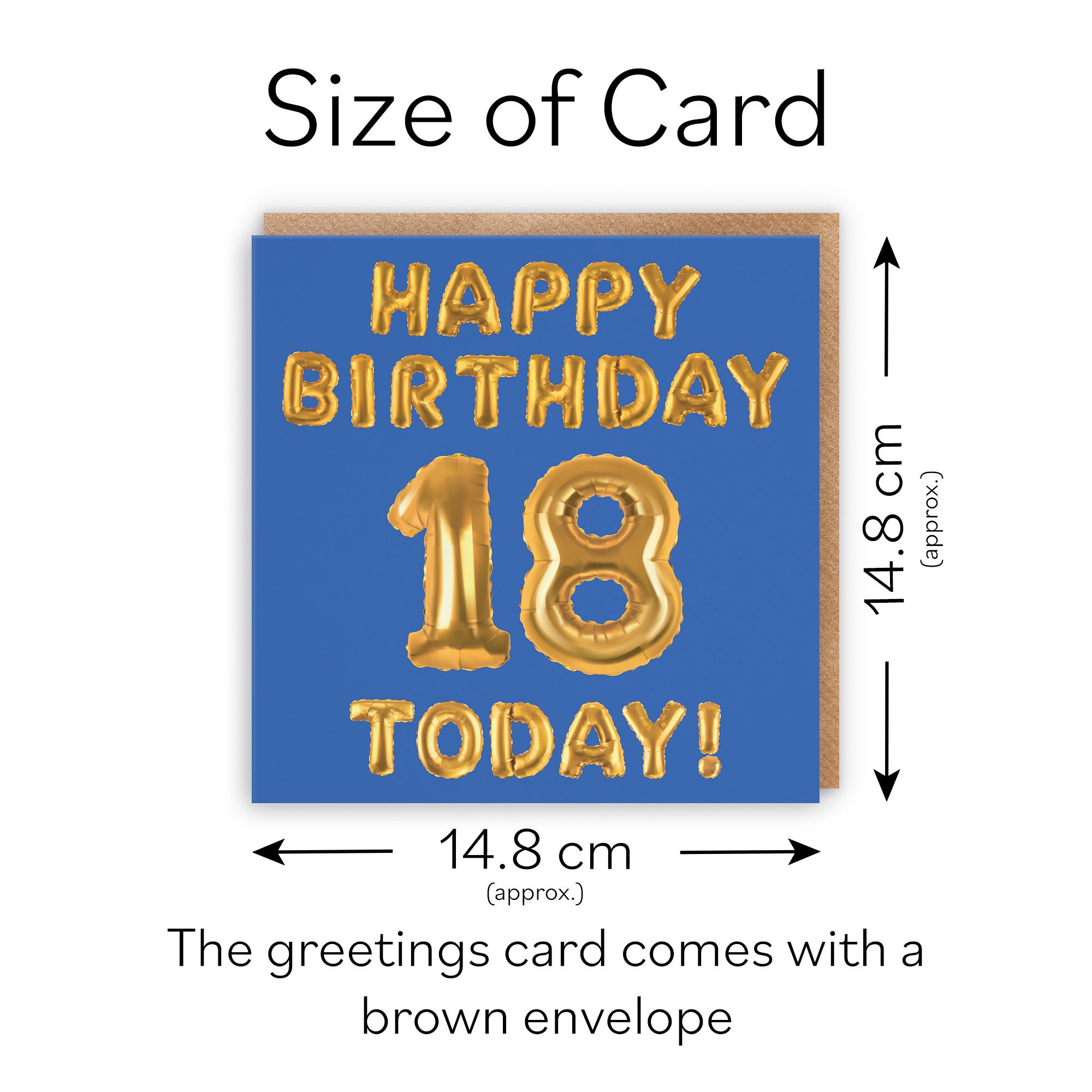 18th Birthday Card Blue Balloon - Default Title (TH02661)