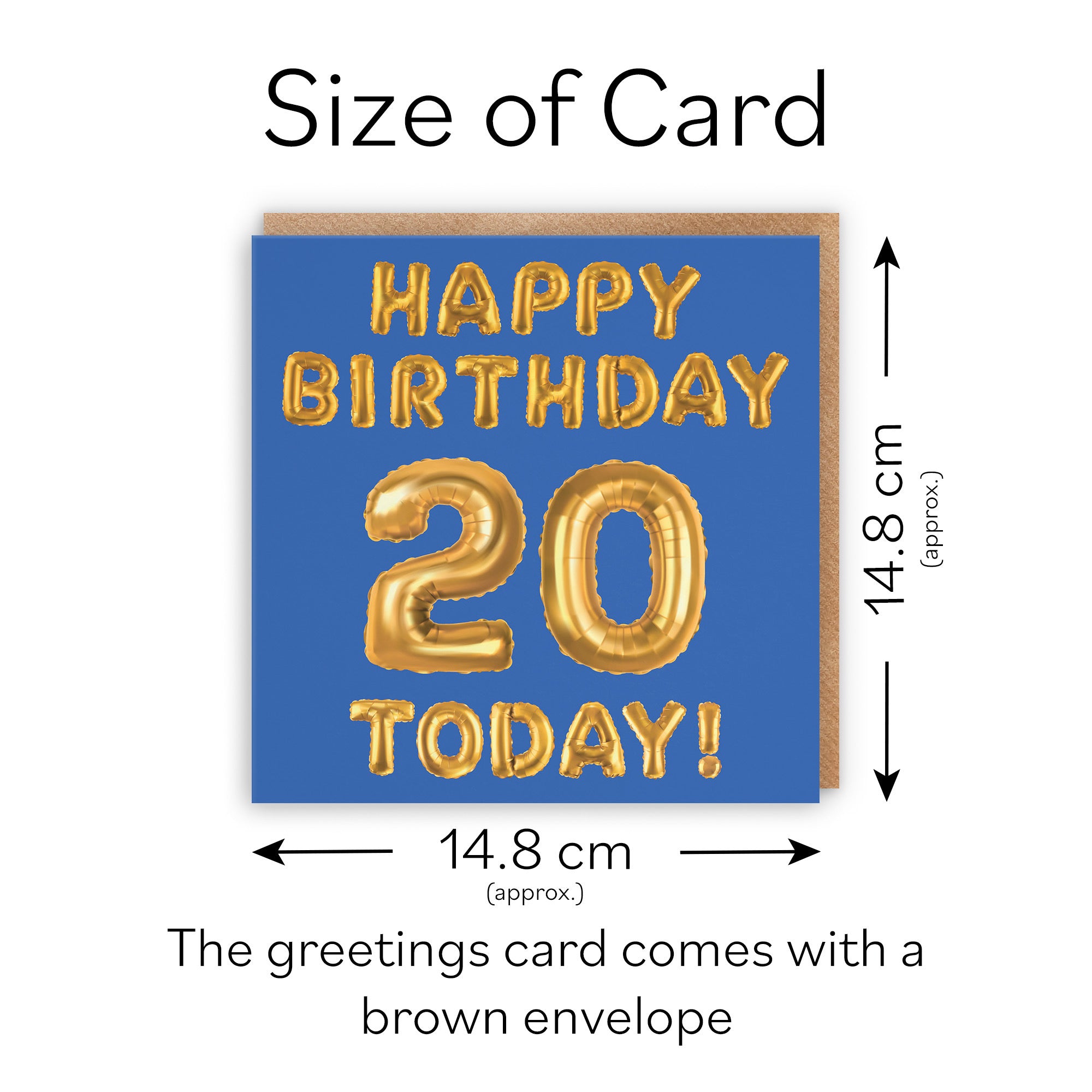 20th Birthday Card Blue Balloon - Default Title (TH02662)