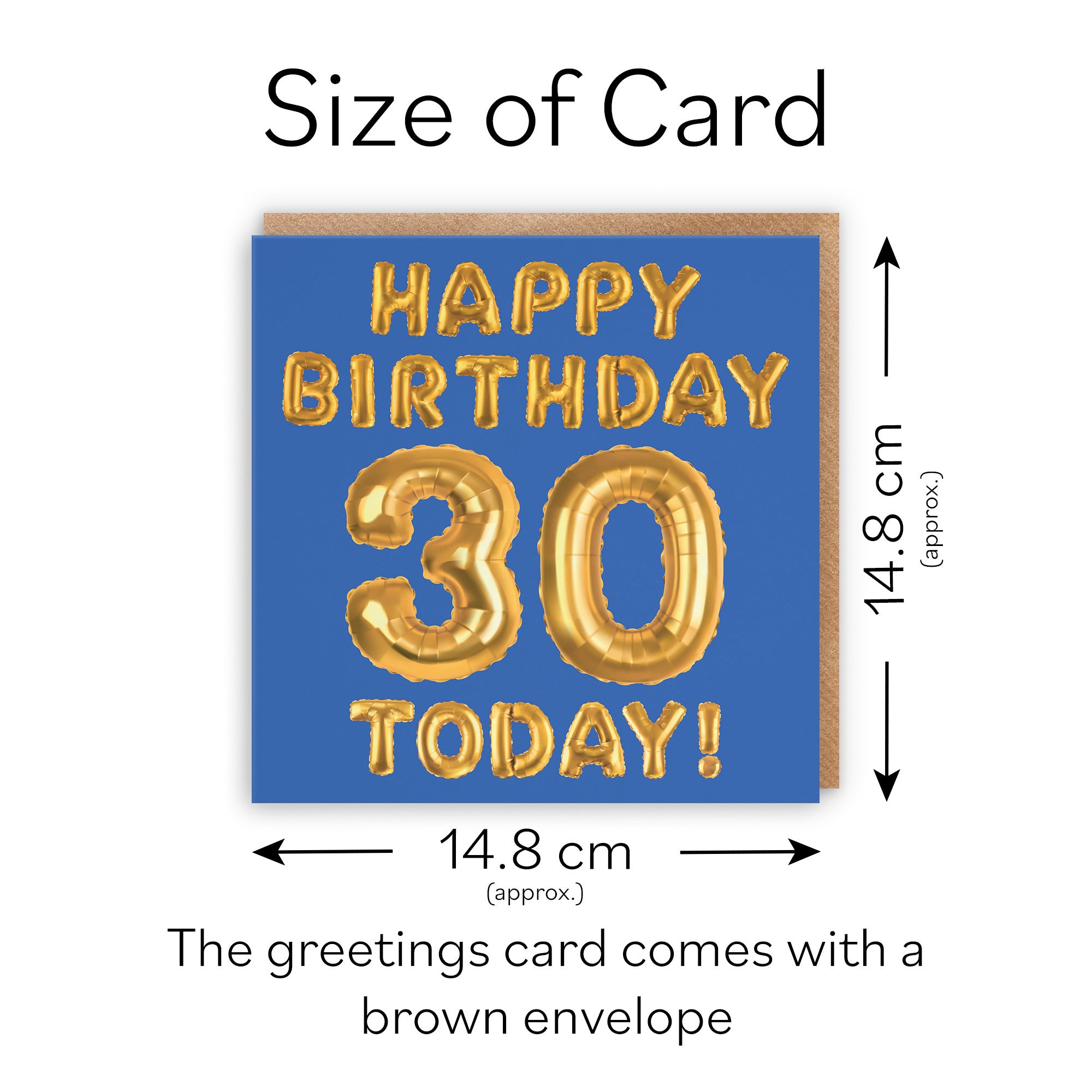 30th Birthday Card Blue Balloon - Default Title (TH02663)