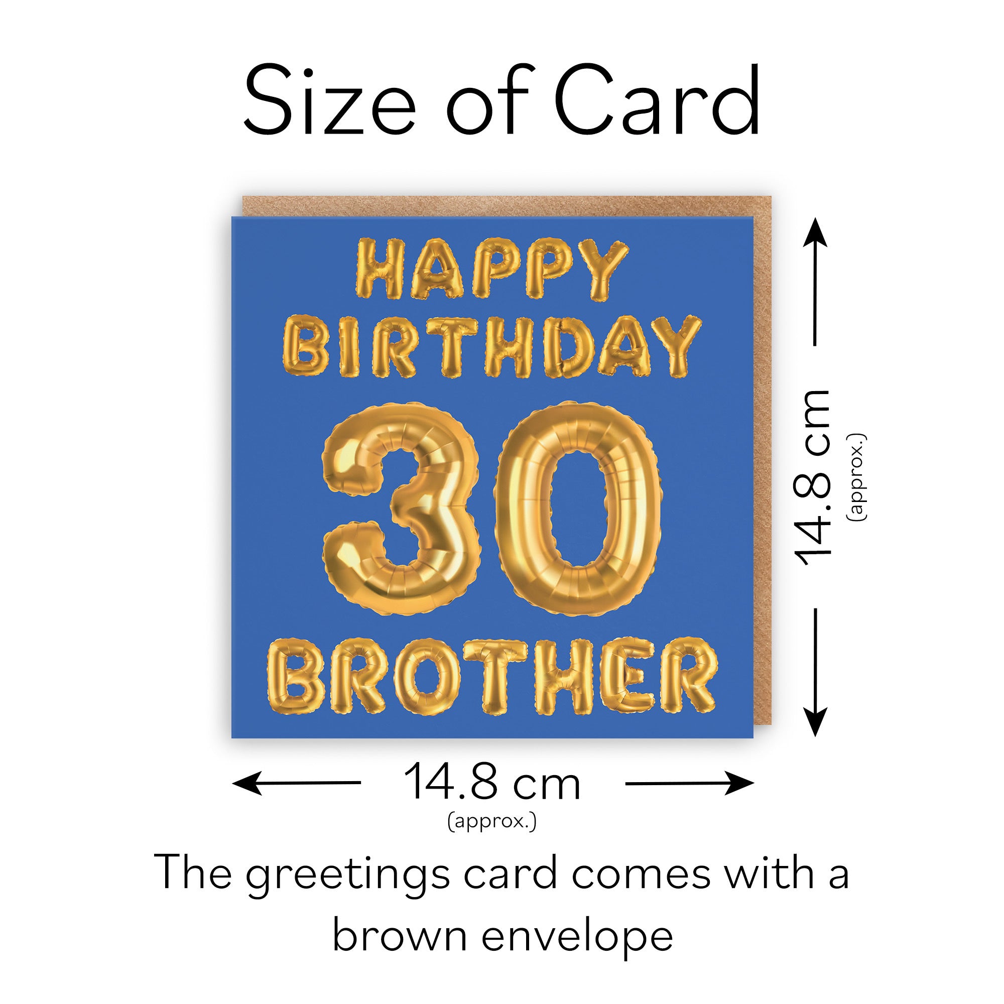 30th Brother Birthday Card Balloon - Default Title (TH02682)