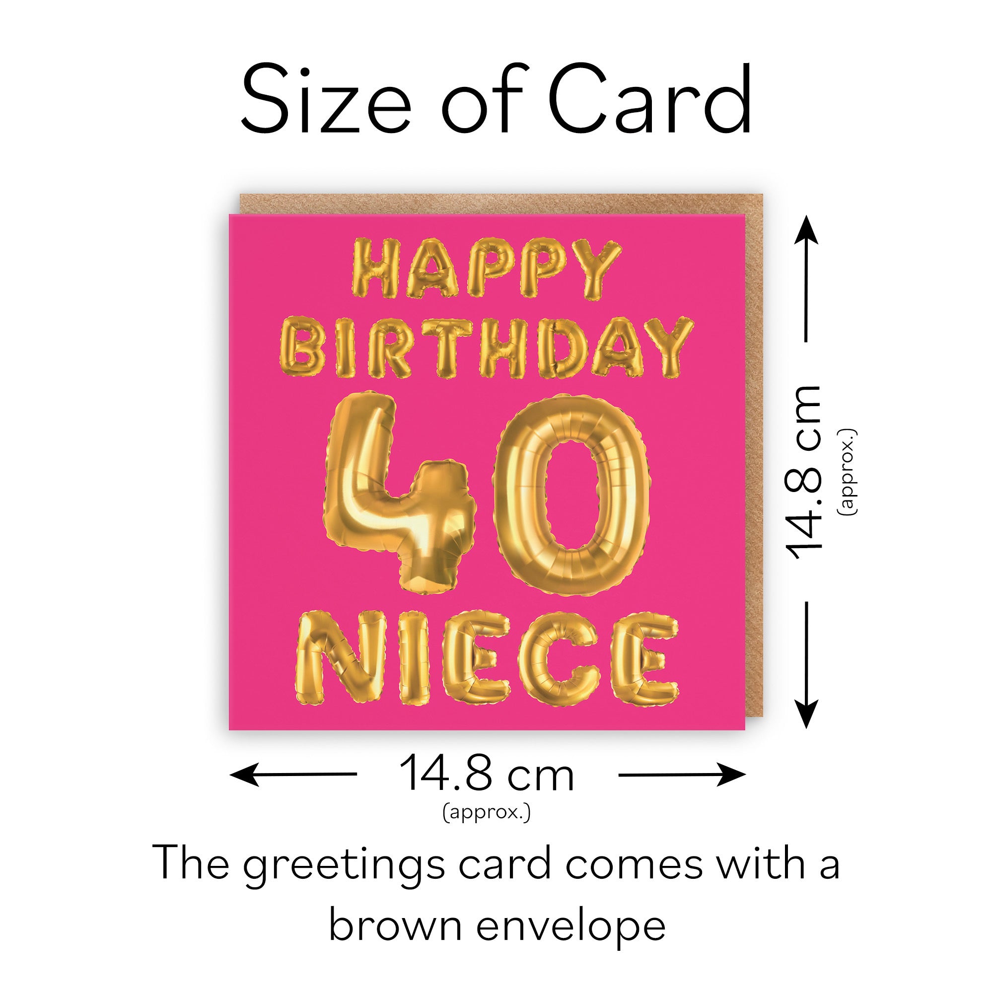 40th Niece Birthday Card Balloon - Default Title (TH02689)