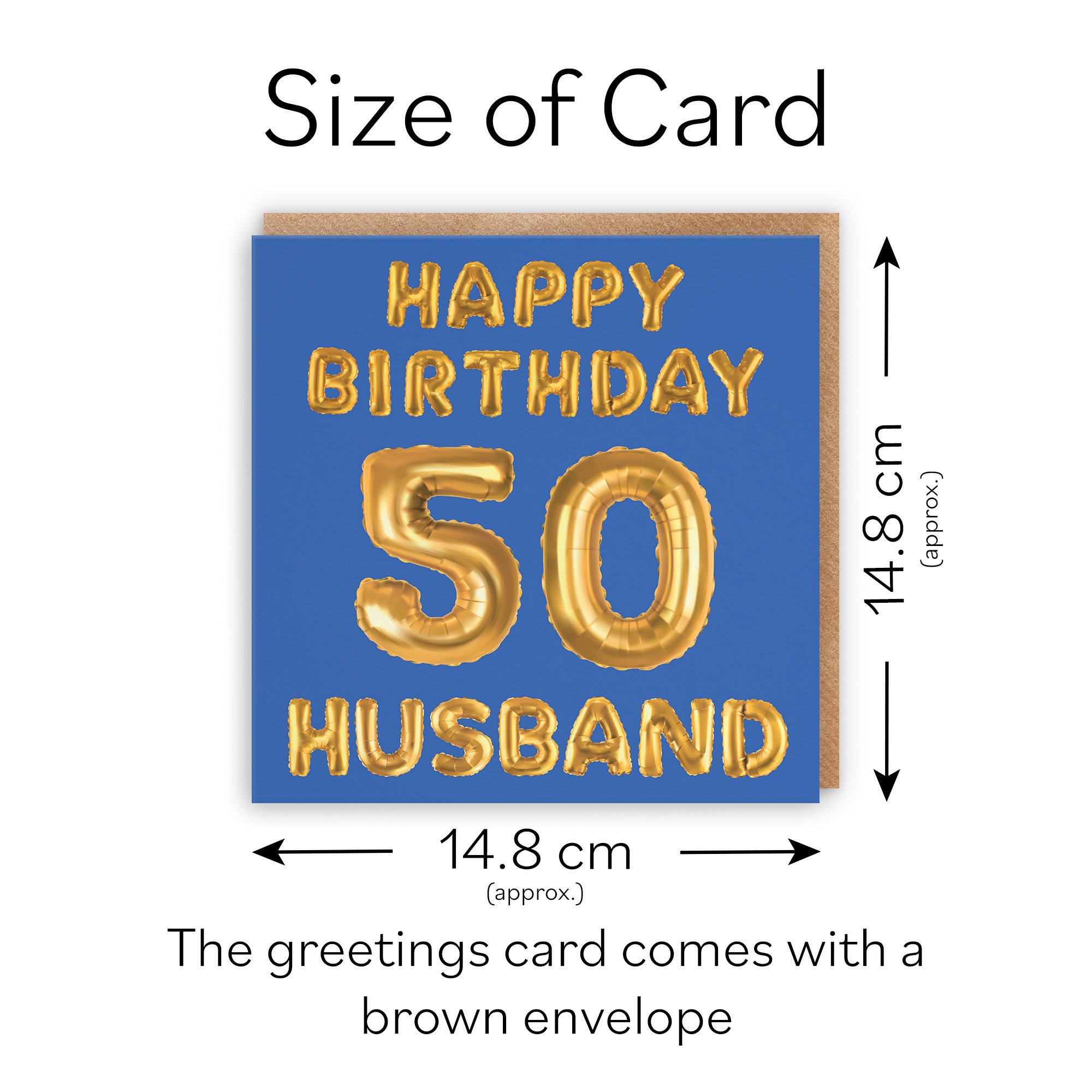 50th Husband Birthday Card Balloon - Default Title (TH02694)