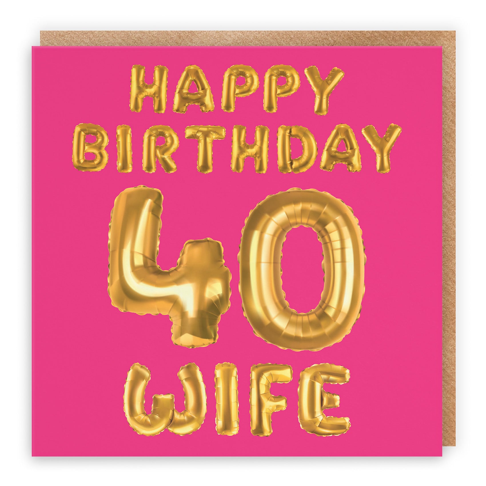 40th Wife Birthday Card Balloon - Default Title (TH02695)