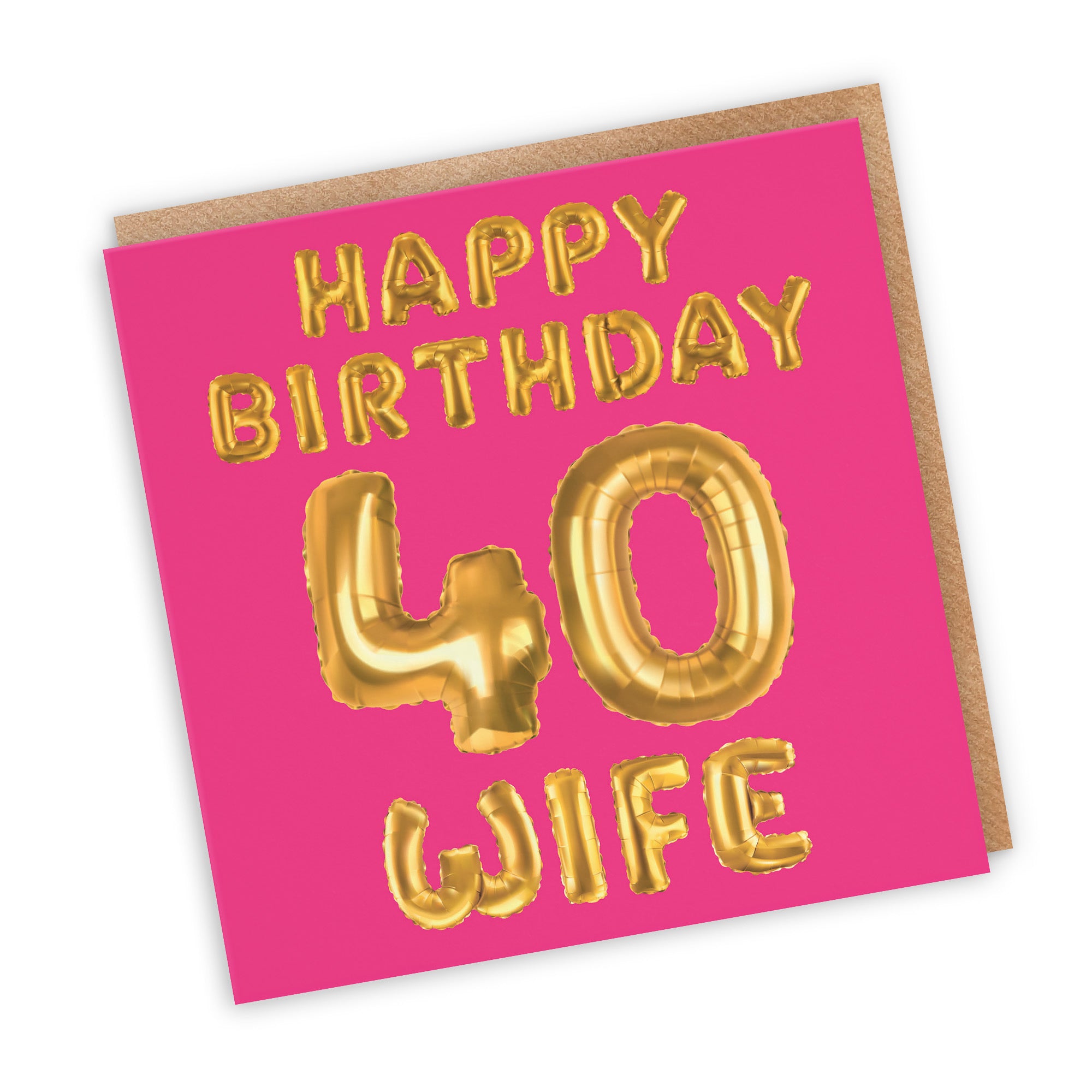 40th Wife Birthday Card Balloon - Default Title (TH02695)