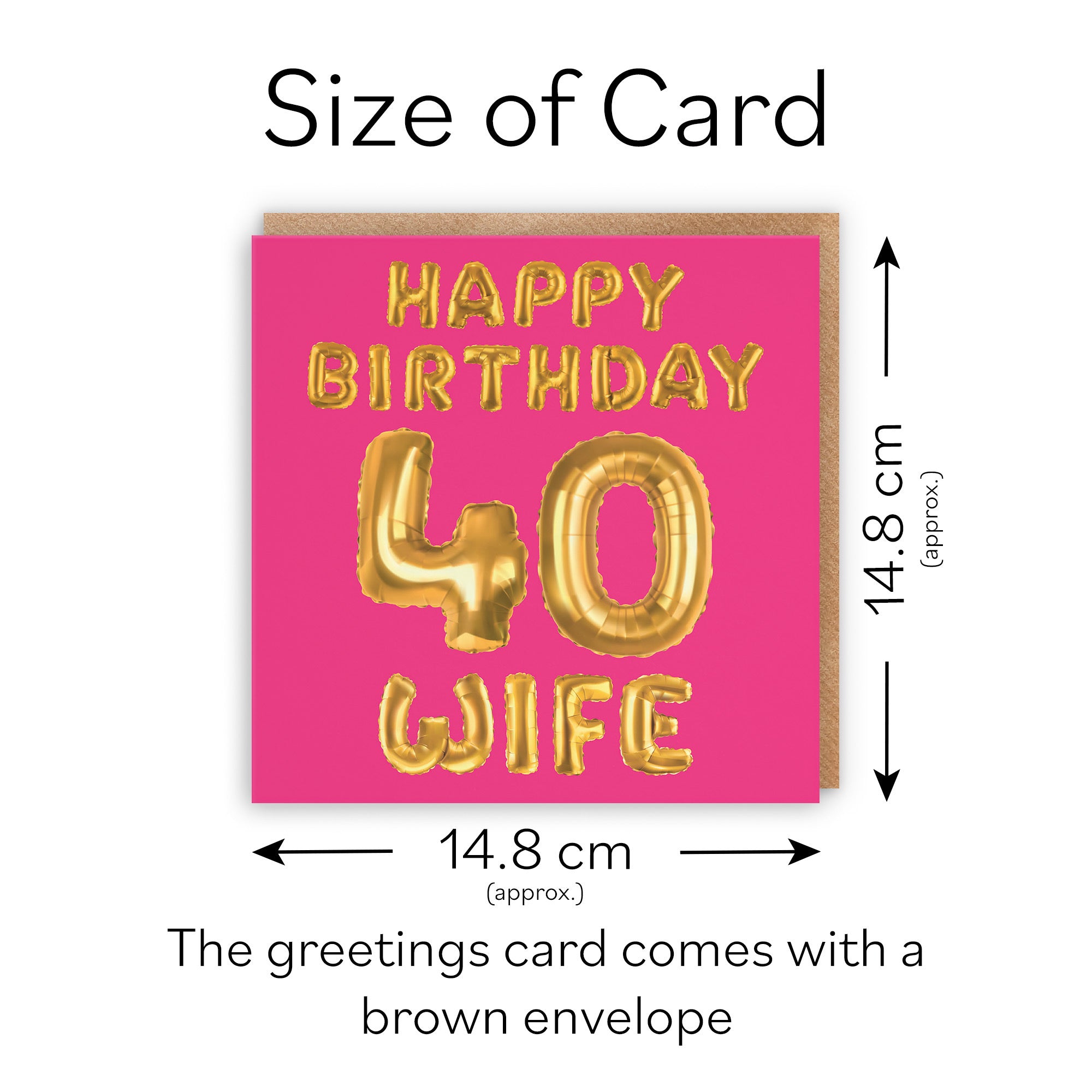 40th Wife Birthday Card Balloon - Default Title (TH02695)