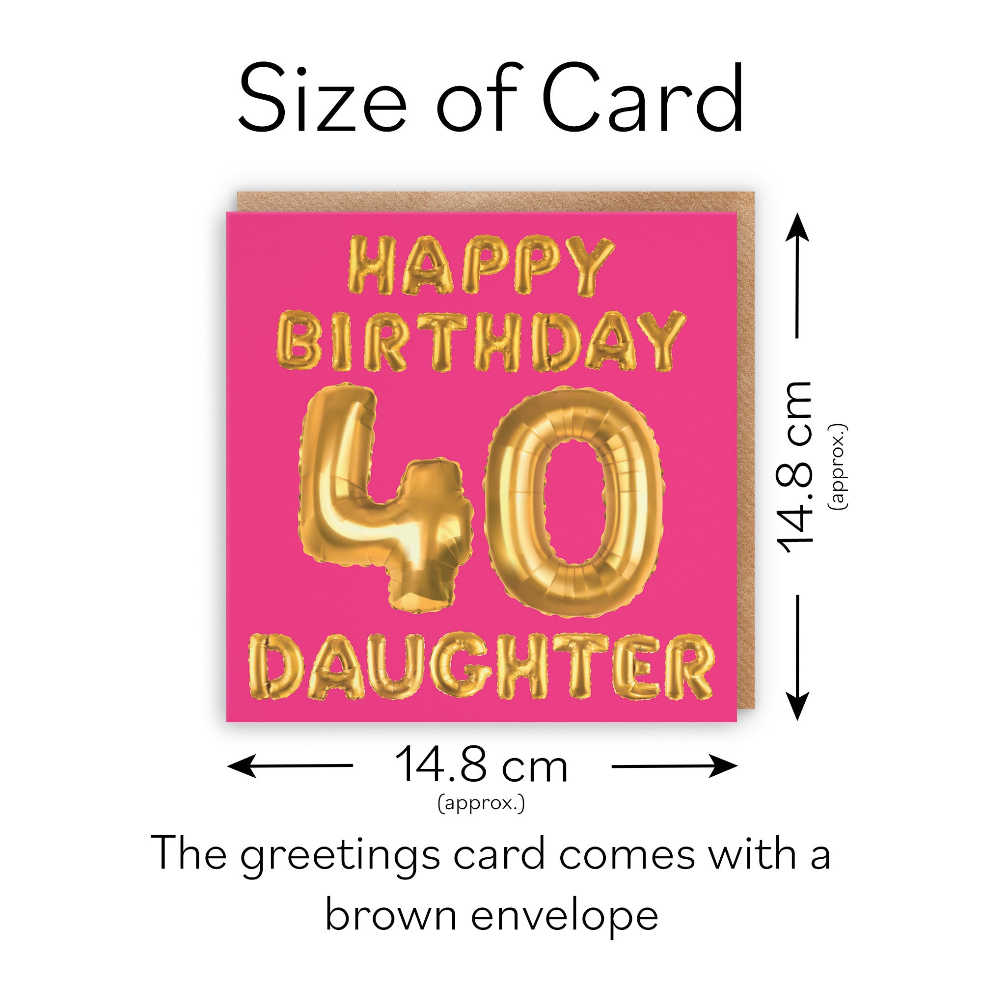 40th Daughter Birthday Card Balloon - Default Title (TH02697)