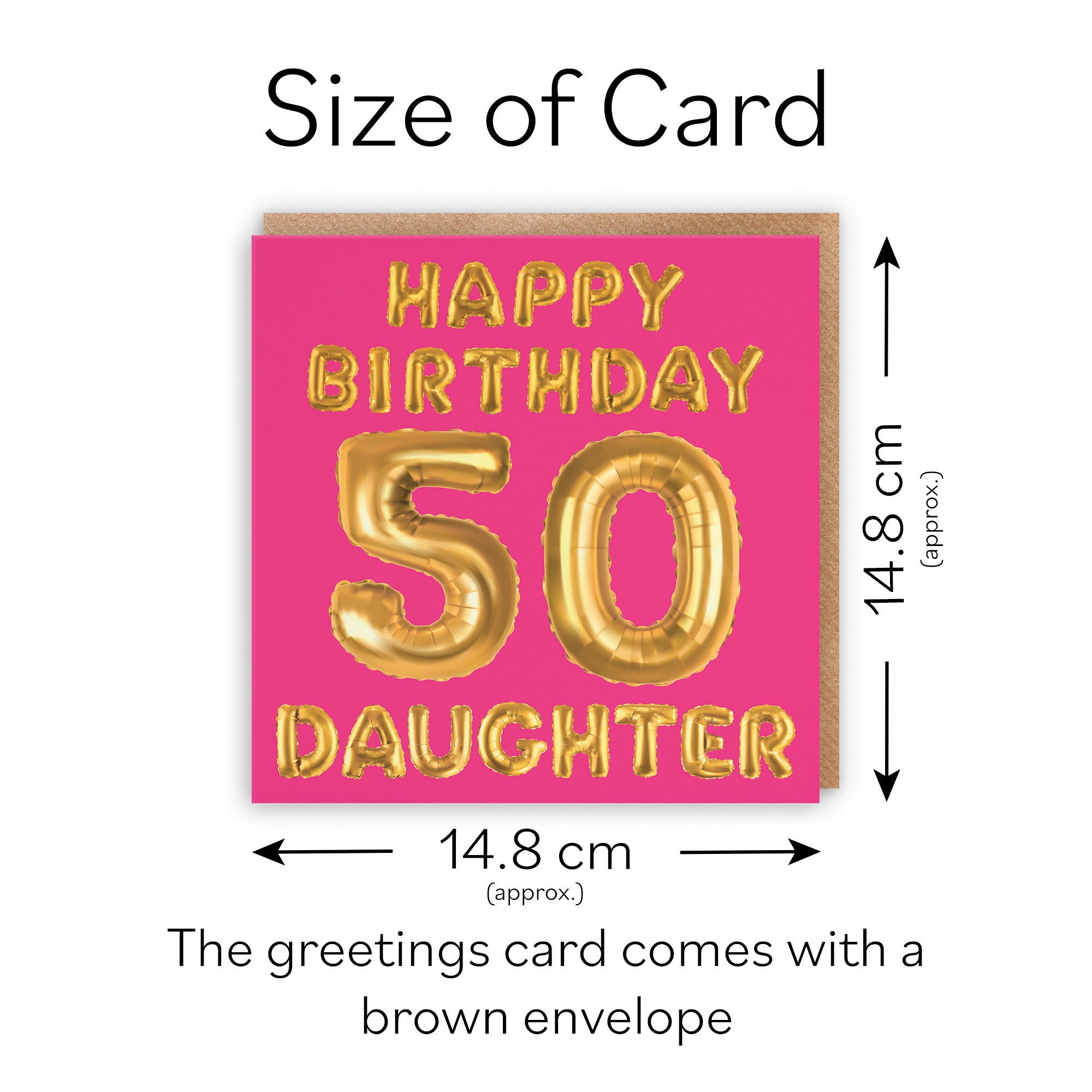 50th Daughter Birthday Card Balloon - Default Title (TH02698)