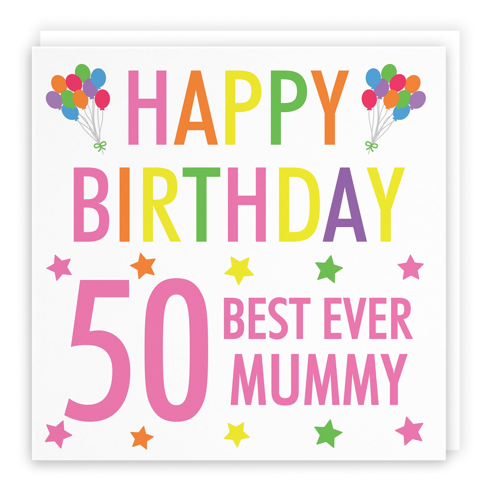 50th Mummy Birthday Card Colourful - Default Title (TH03152)