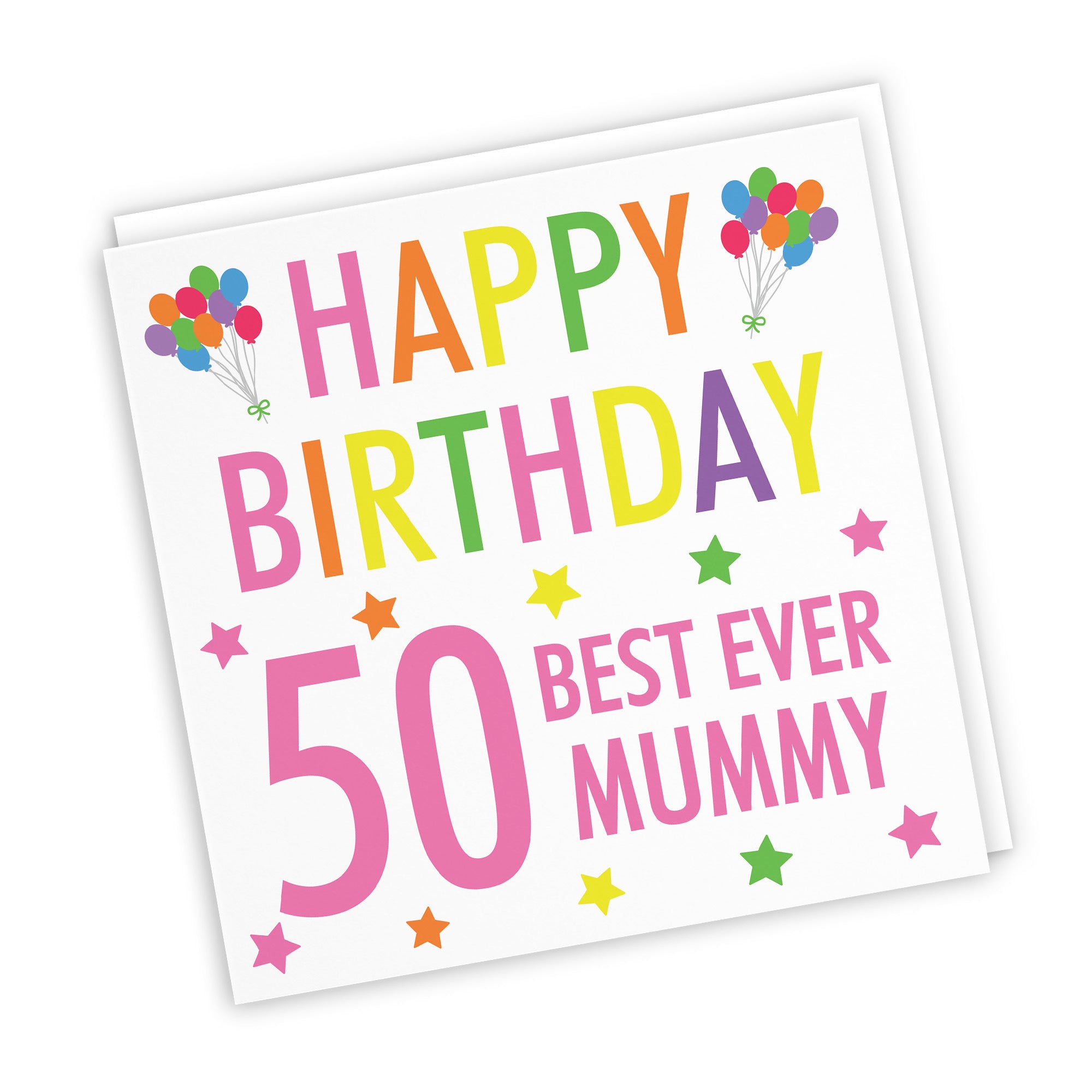 50th Mummy Birthday Card Colourful - Default Title (TH03152)