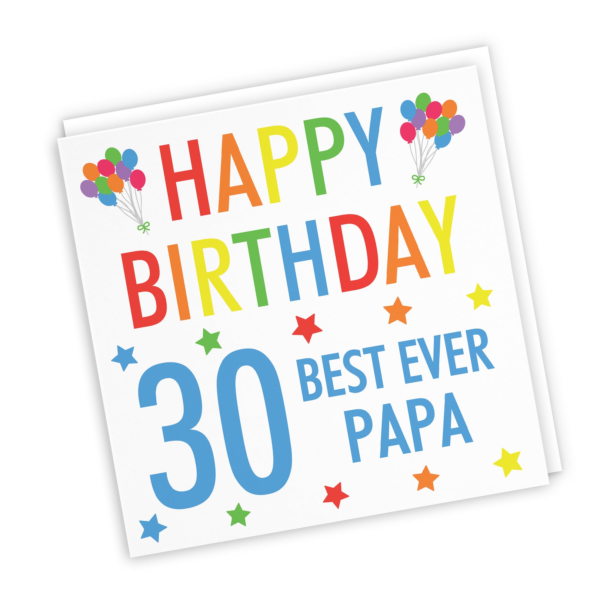 30th Papa Birthday Card Colourful - Default Title (TH03154)