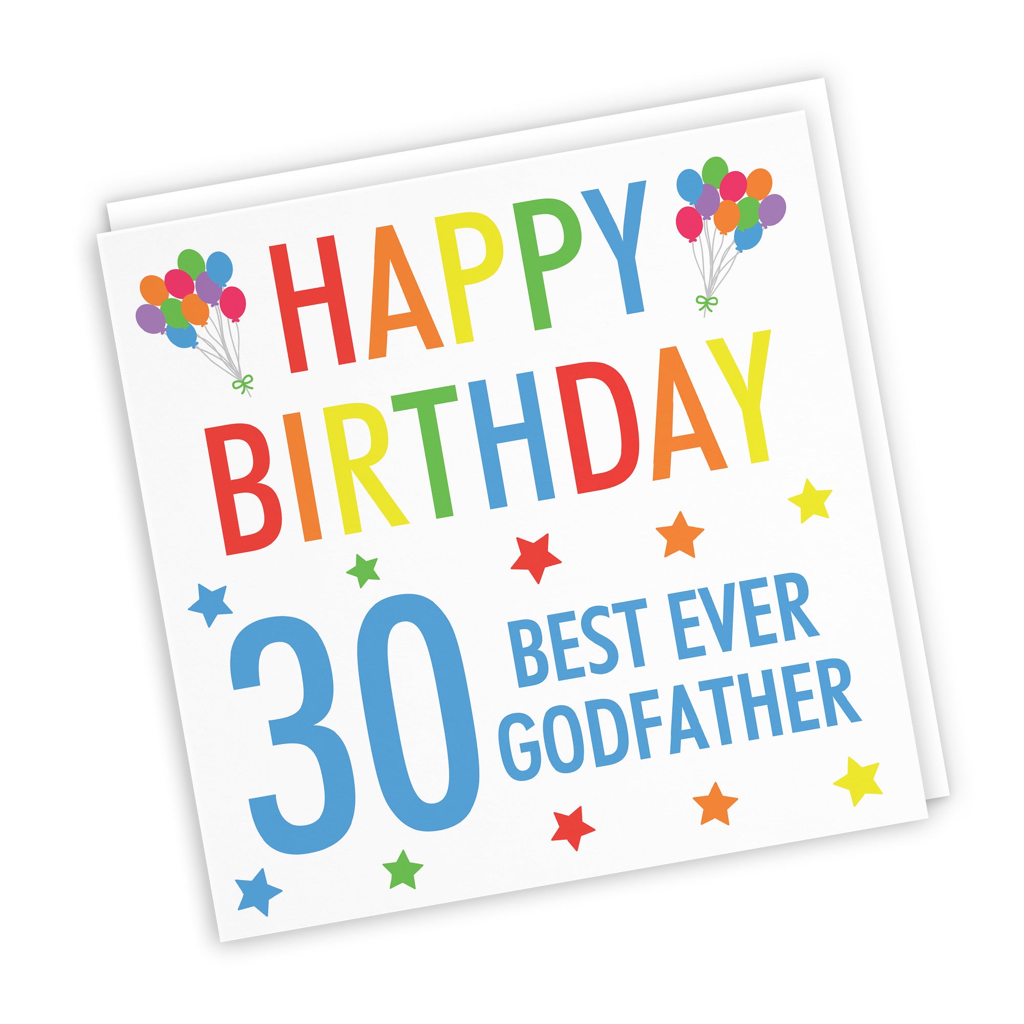 30th Godfather Birthday Card Colourful - Default Title (TH03156)