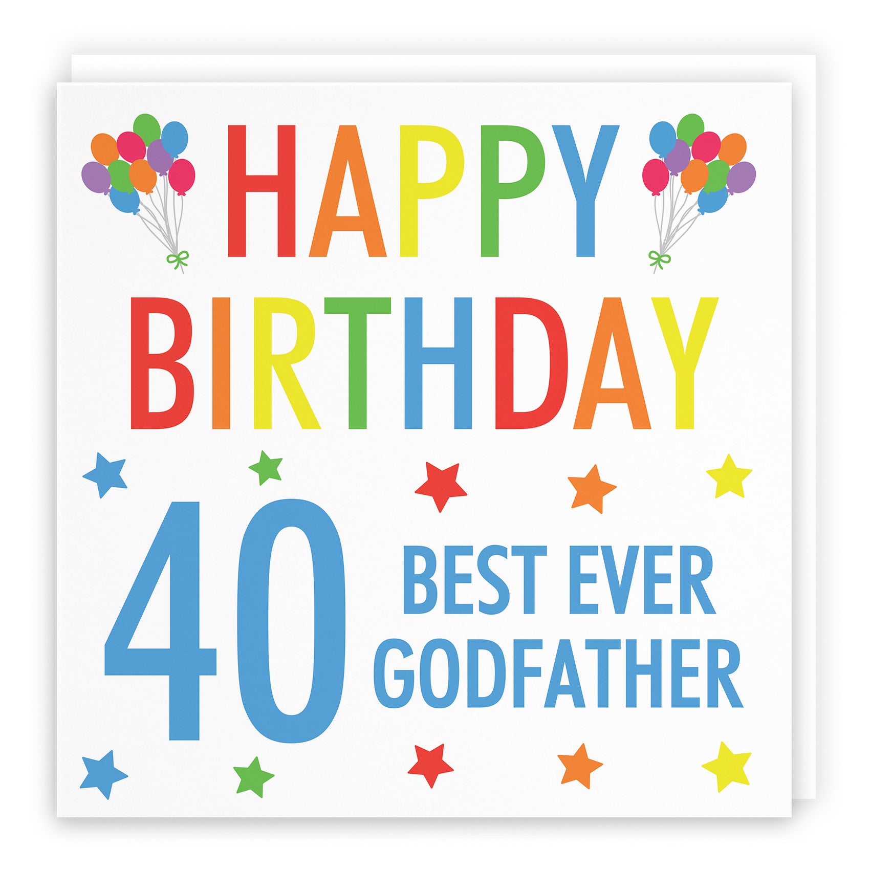 40th Godfather Birthday Card Colourful - Default Title (TH03157)