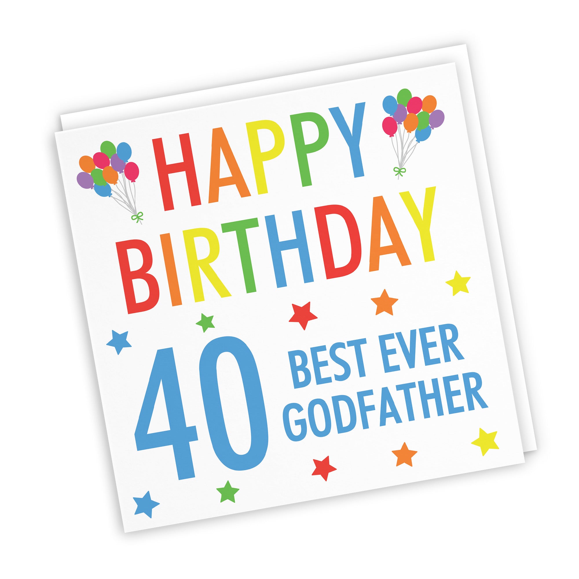 40th Godfather Birthday Card Colourful - Default Title (TH03157)