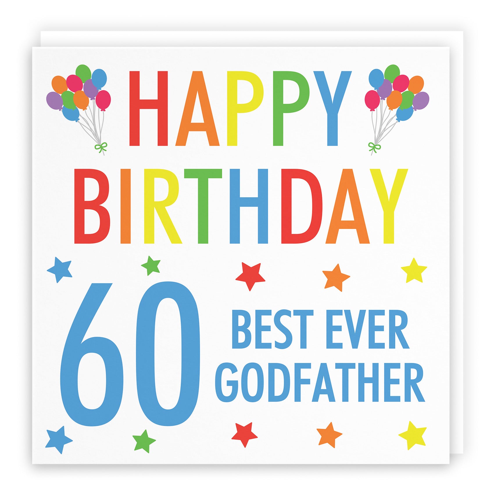60th Godfather Birthday Card Colourful - Default Title (TH03158)