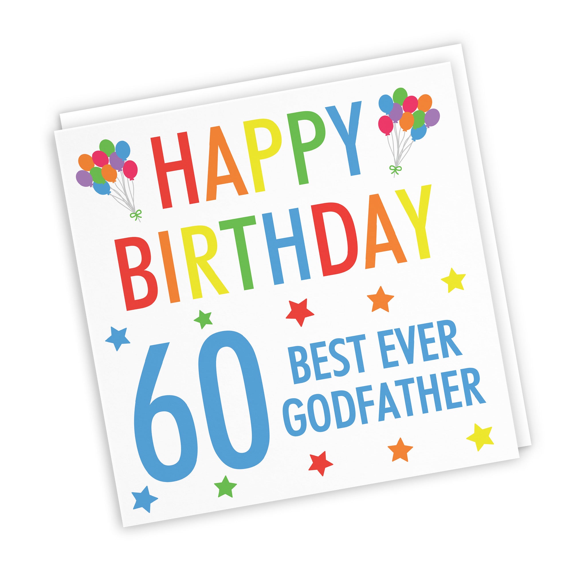 60th Godfather Birthday Card Colourful - Default Title (TH03158)