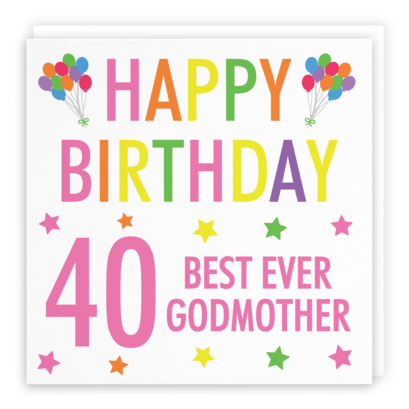 40th Godmother Birthday Card Colourful - Default Title (TH03159)