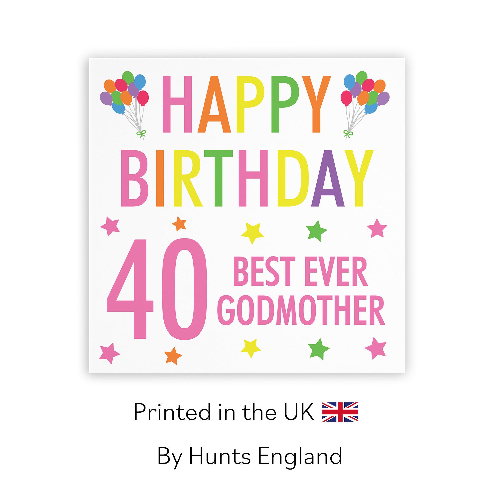 40th Godmother Birthday Card Colourful - Default Title (TH03159)