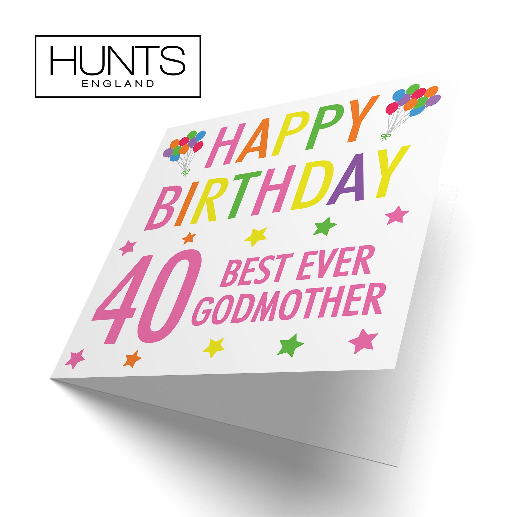 40th Godmother Birthday Card Colourful - Default Title (TH03159)