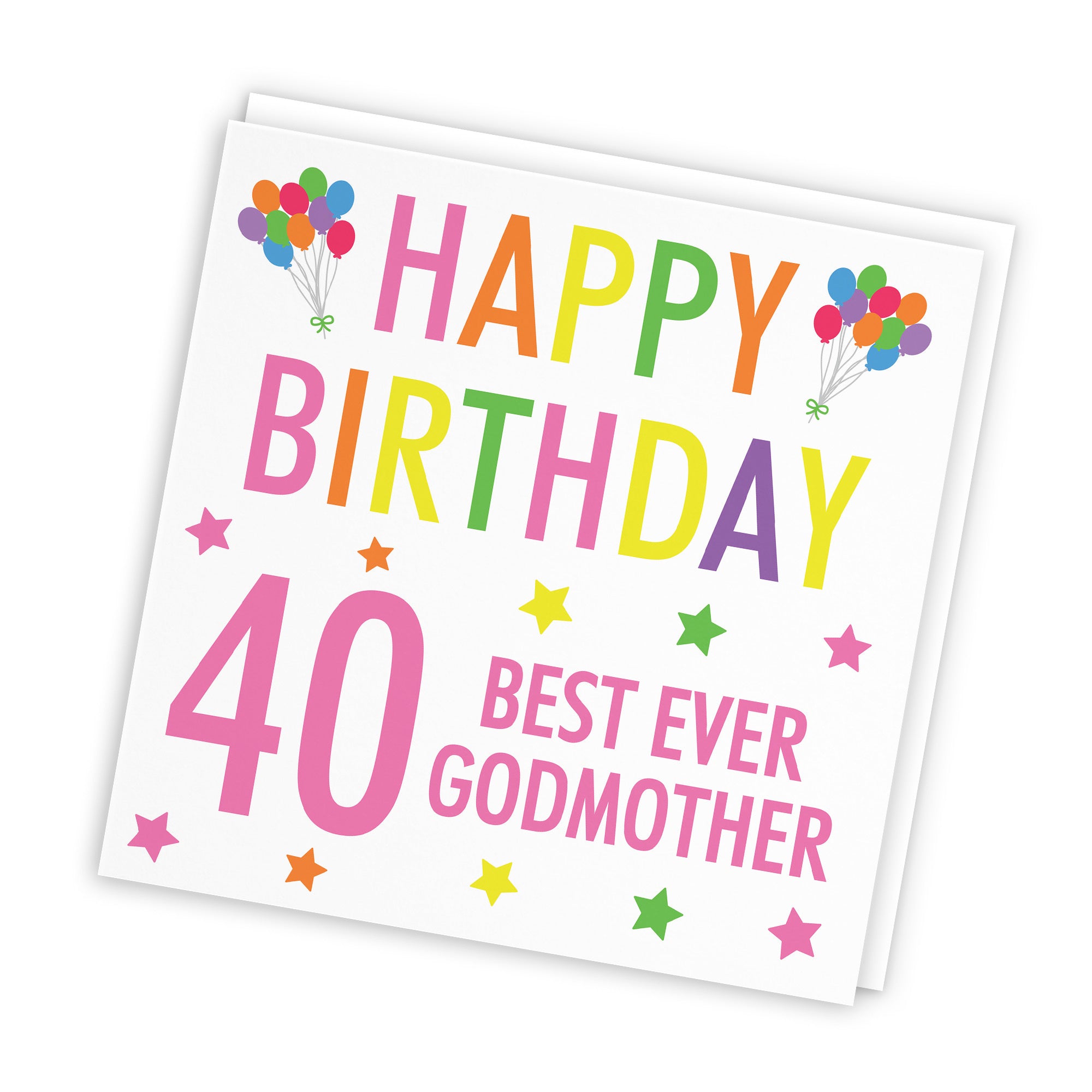 40th Godmother Birthday Card Colourful - Default Title (TH03159)