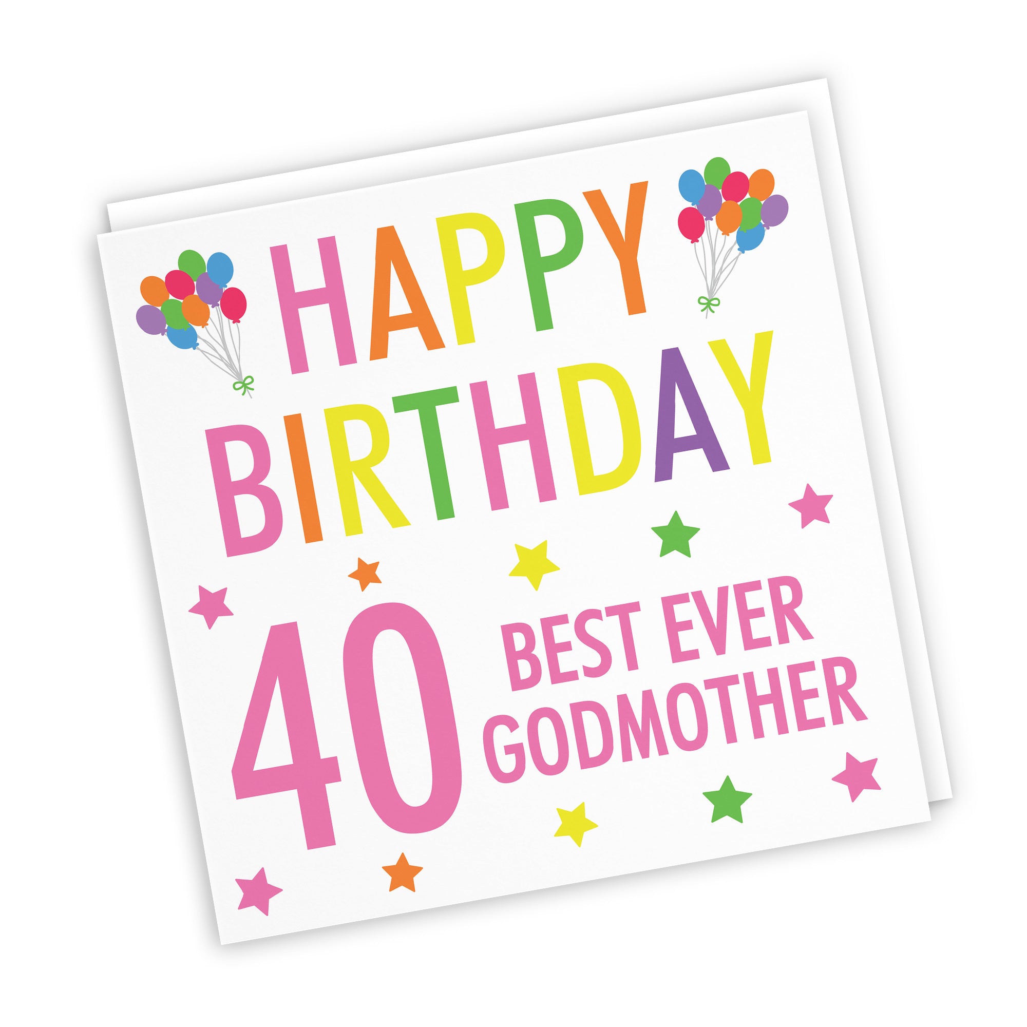 40th Godmother Birthday Card Colourful - Default Title (TH03159)