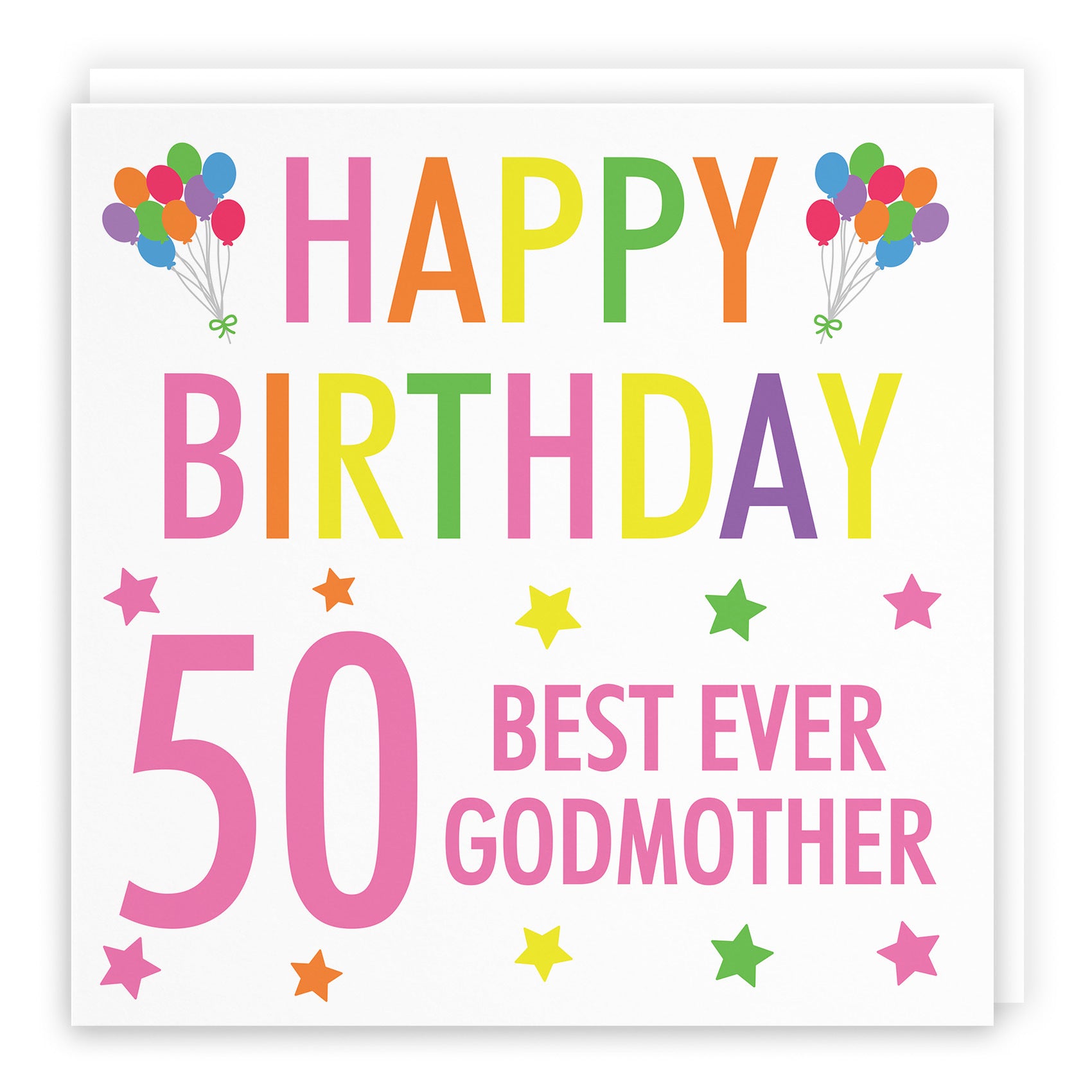 50th Godmother Birthday Card Colourful - Default Title (TH03160)