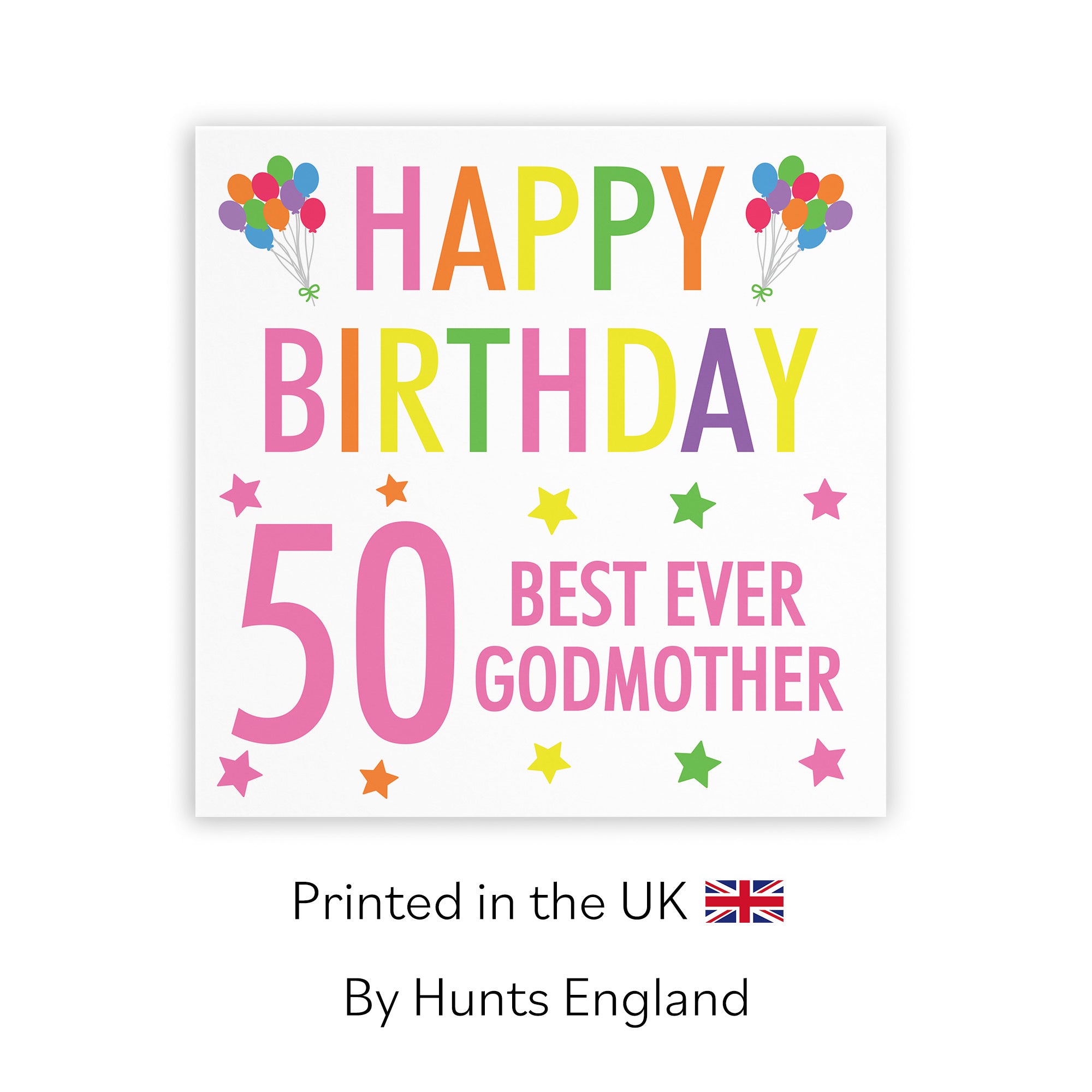 50th Godmother Birthday Card Colourful - Default Title (TH03160)