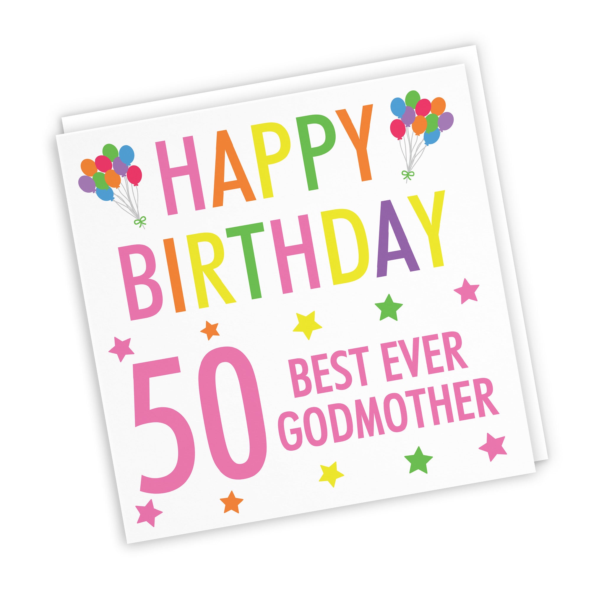 50th Godmother Birthday Card Colourful - Default Title (TH03160)