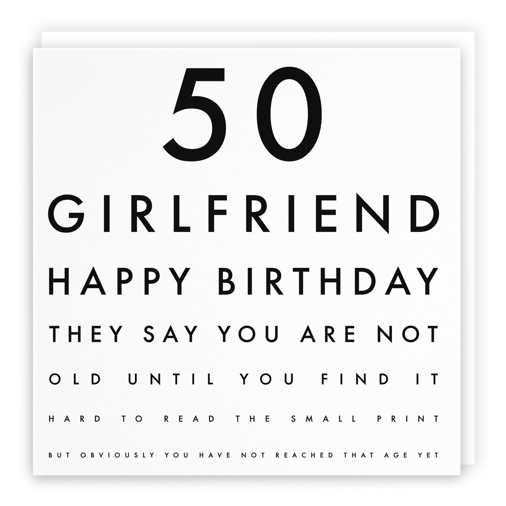 50th Girlfriend Birthday Card Funny Eye Sight Letters - Default Title (TH03169)
