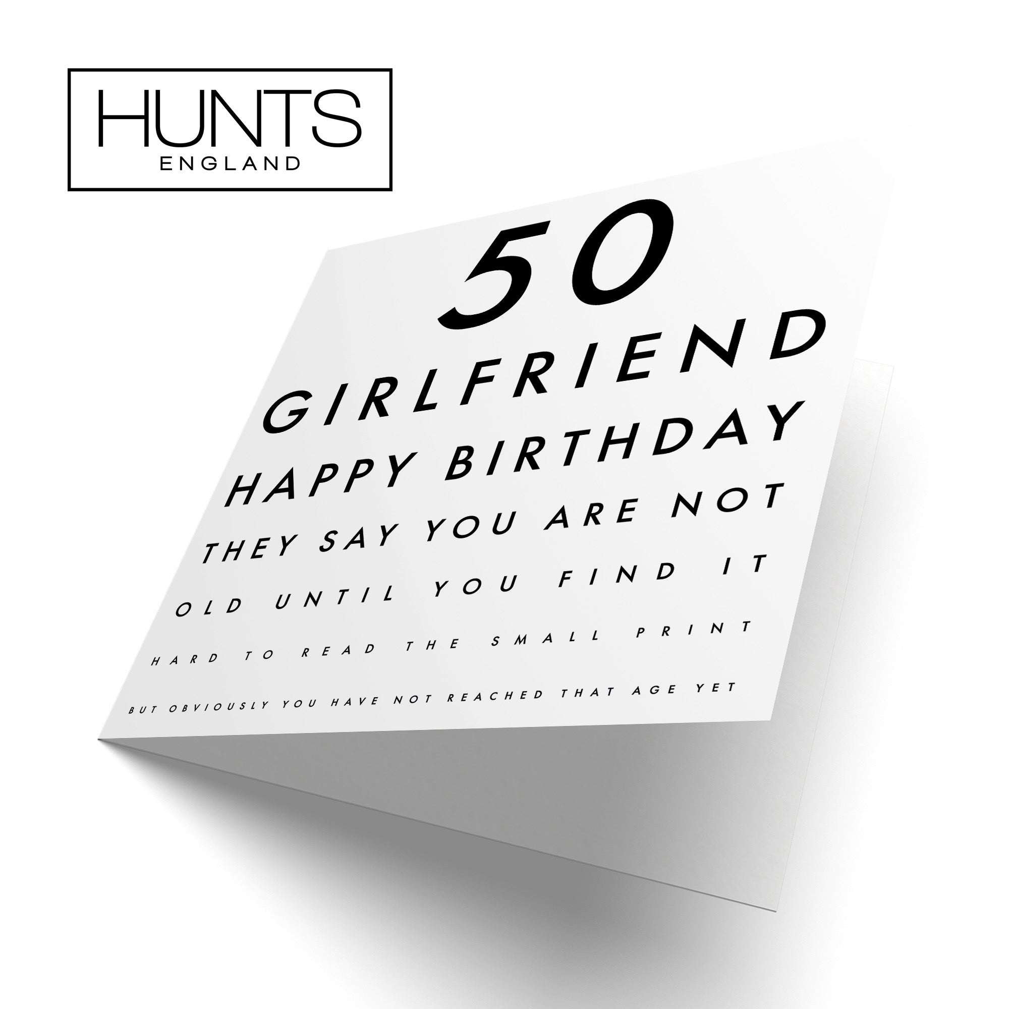 50th Girlfriend Birthday Card Funny Eye Sight Letters - Default Title (TH03169)