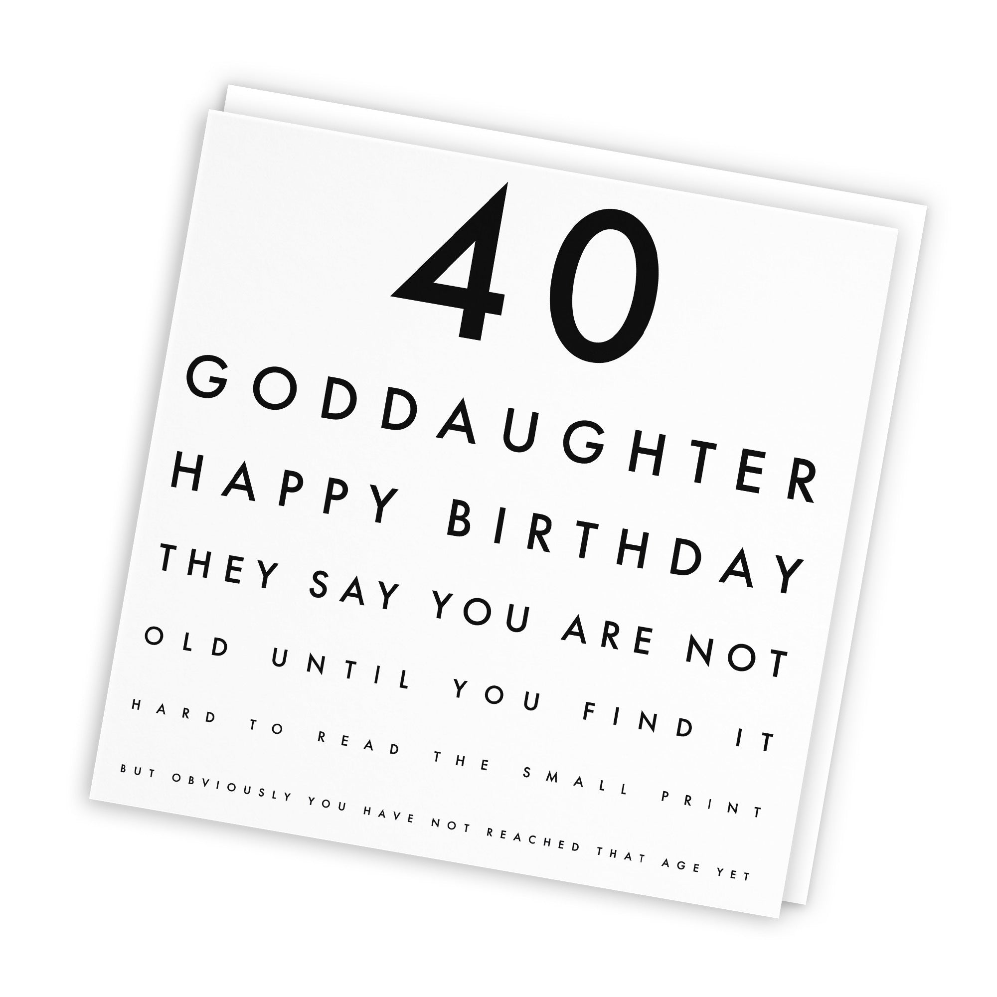 40th Goddaughter Birthday Card Funny Eye Sight Letters - Default Title (TH03173)