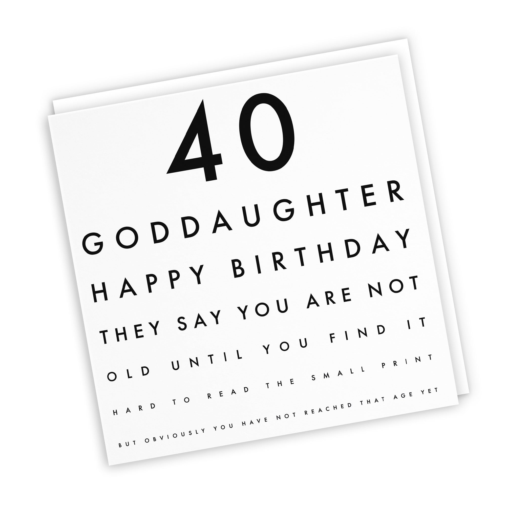 40th Goddaughter Birthday Card Funny Eye Sight Letters - Default Title (TH03173)