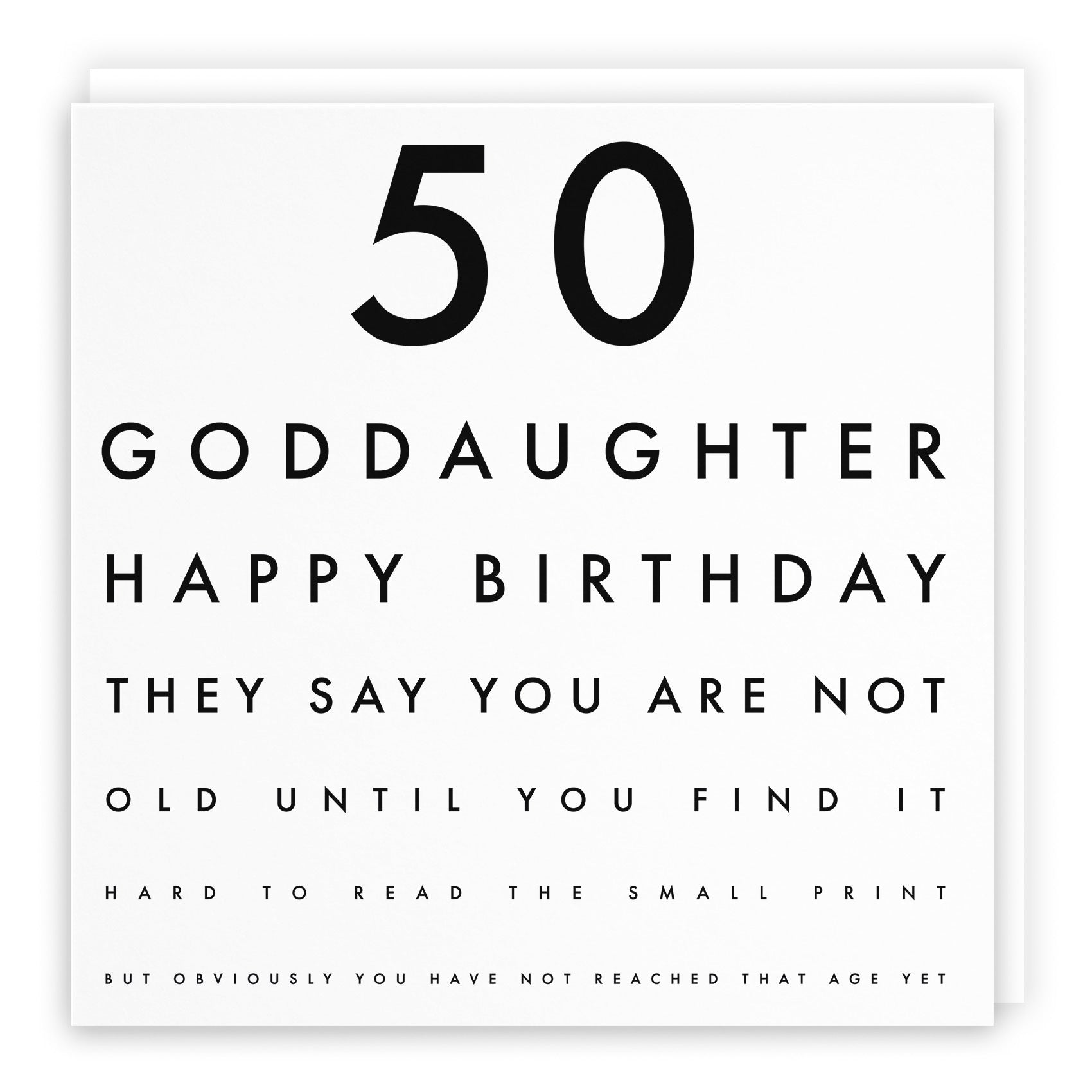 50th Goddaughter Birthday Card Funny Eye Sight Letters - Default Title (TH03174)