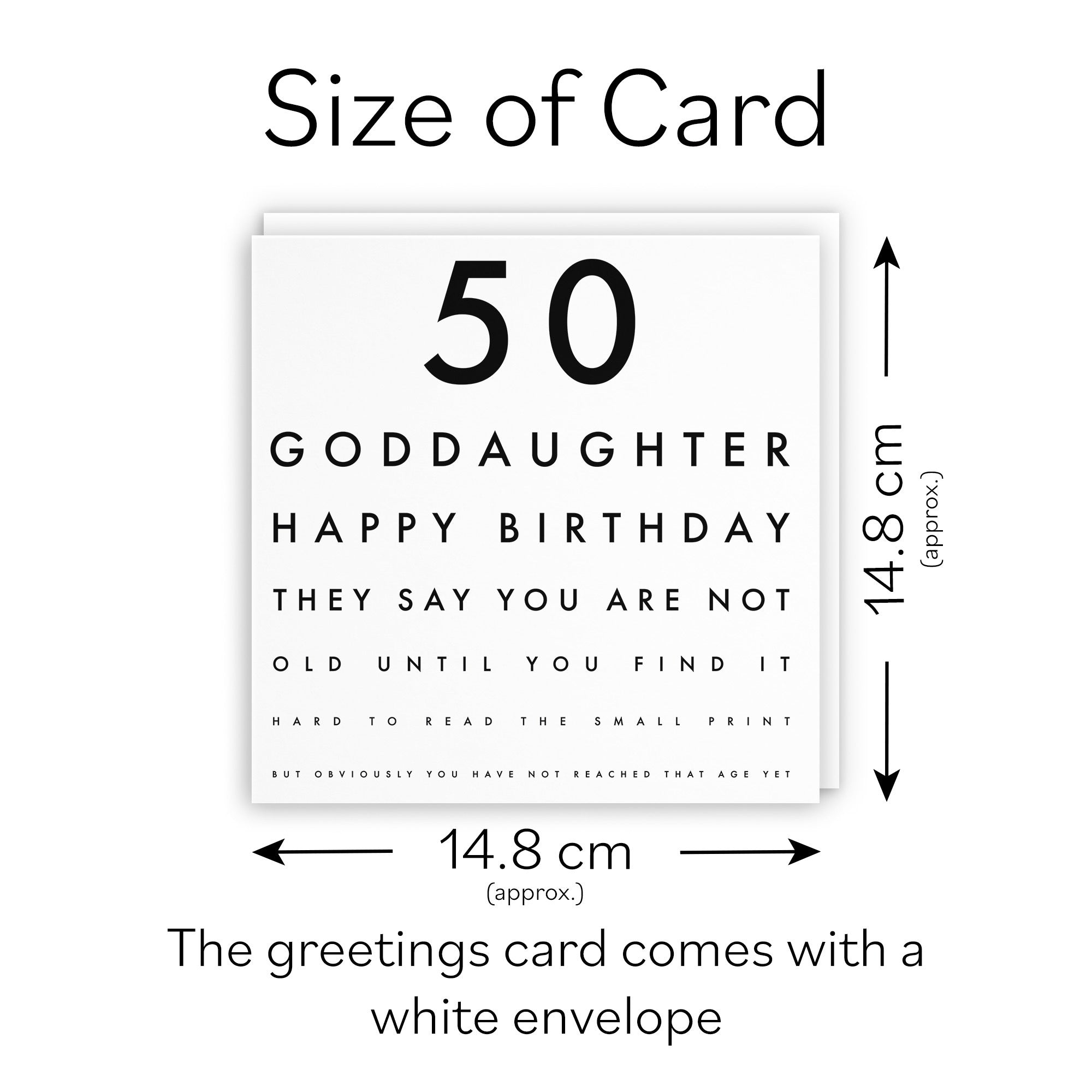 50th Goddaughter Birthday Card Funny Eye Sight Letters - Default Title (TH03174)