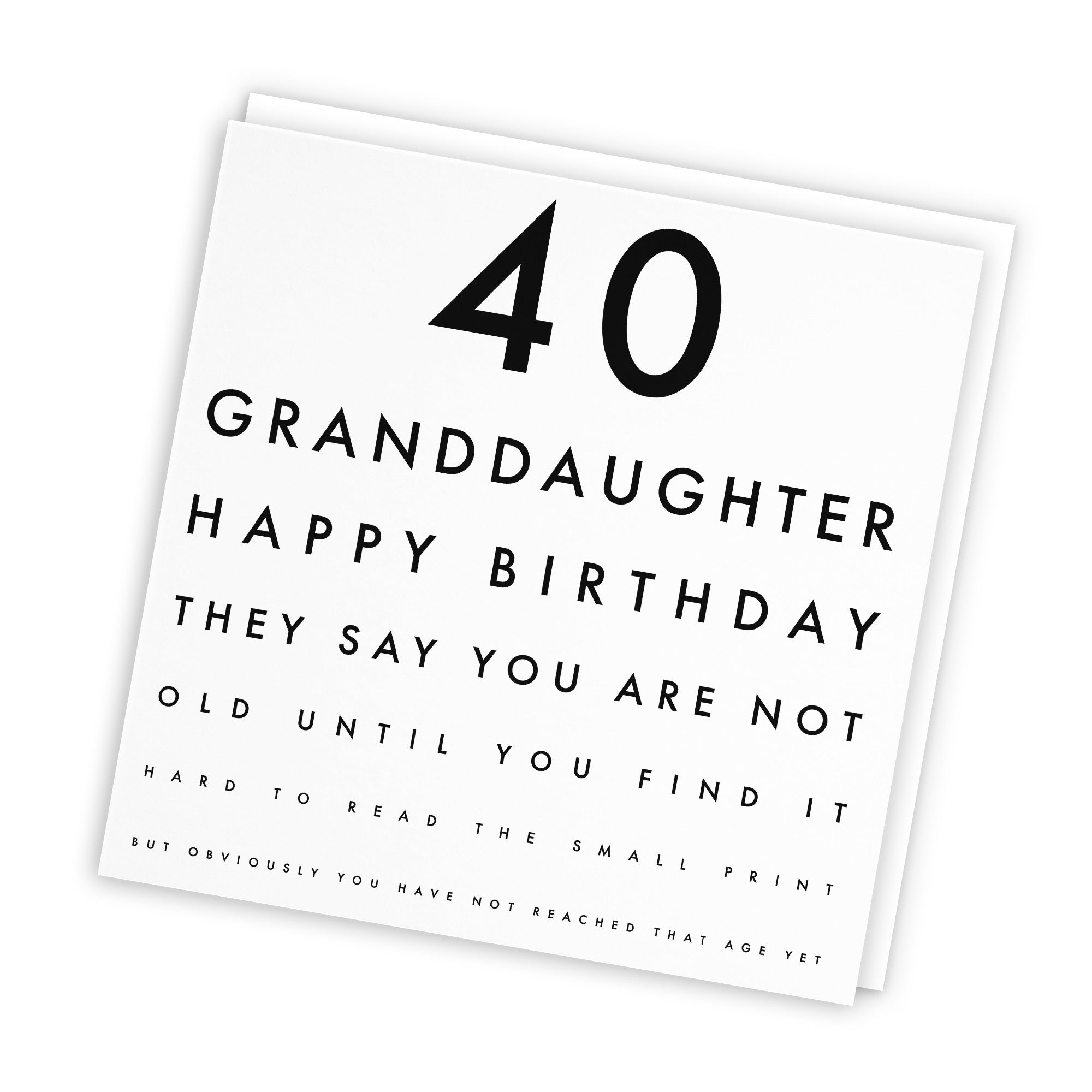 40th Granddaughter Birthday Card Funny Eye Sight Letters - Default Title (TH03179)