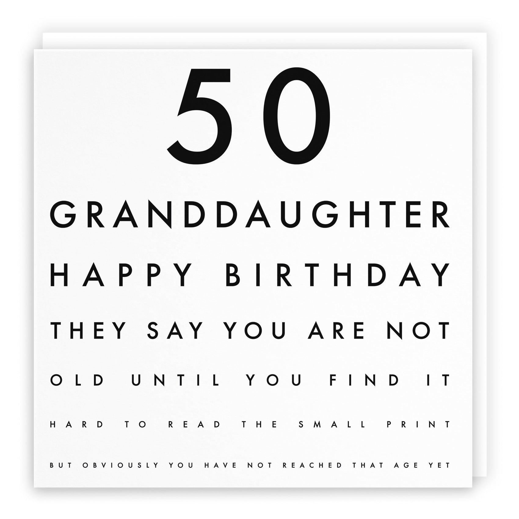50th Granddaughter Birthday Card Funny Eye Sight Letters - Default Title (TH03180)