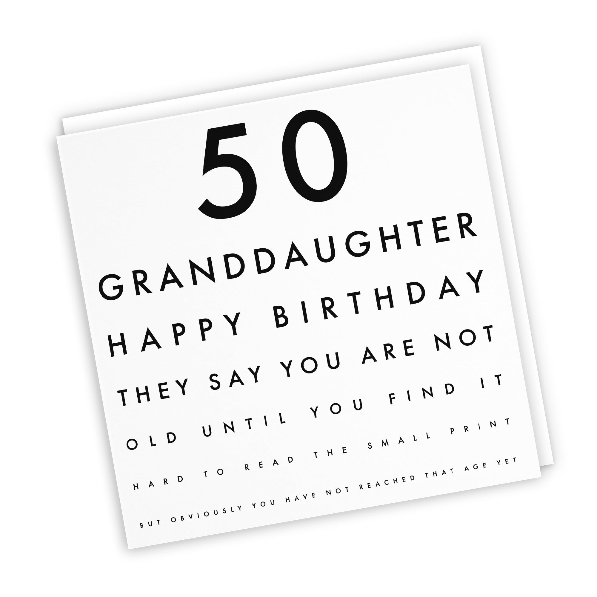 50th Granddaughter Birthday Card Funny Eye Sight Letters - Default Title (TH03180)