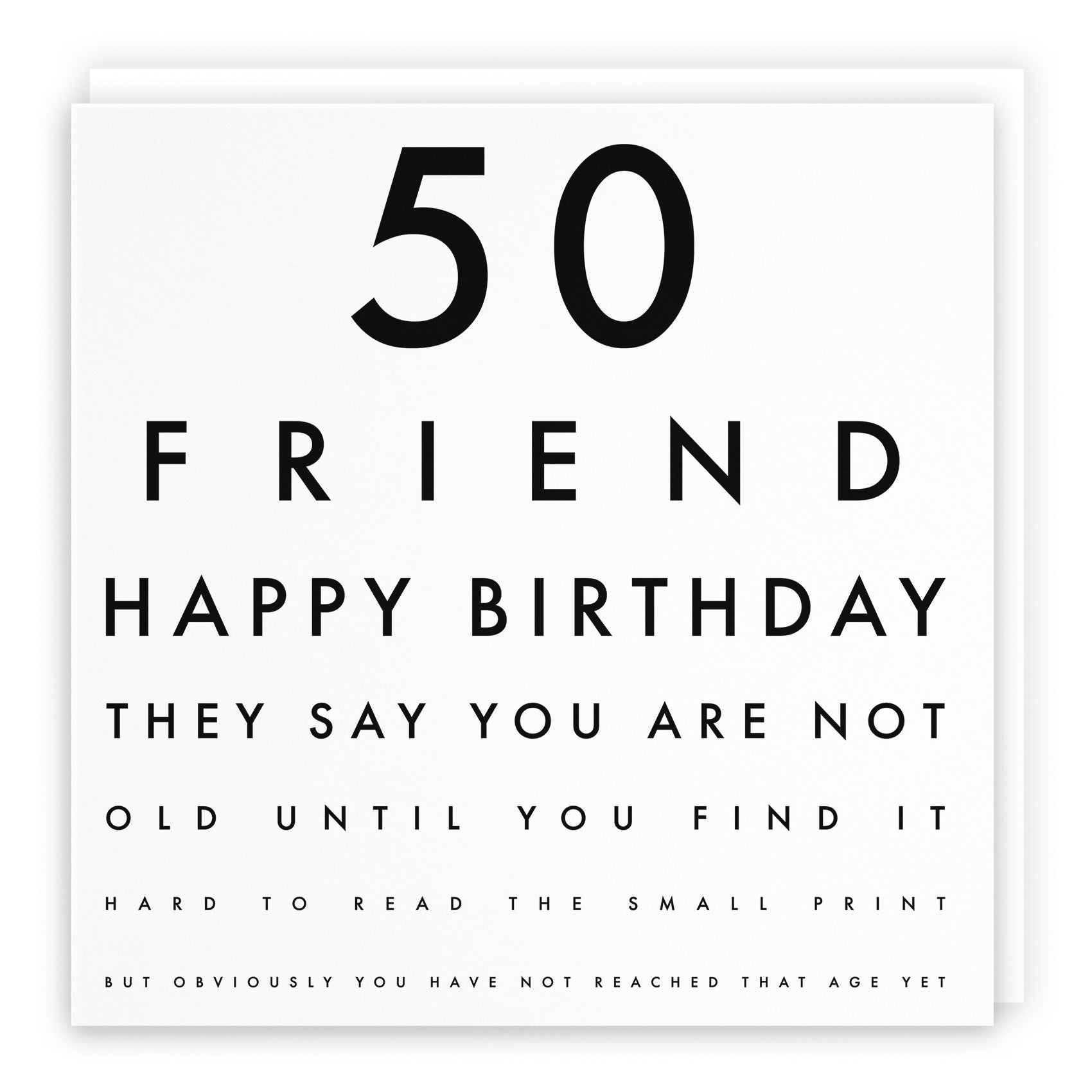 50th Friend Birthday Card Funny Eye Sight Letters - Default Title (TH03183)