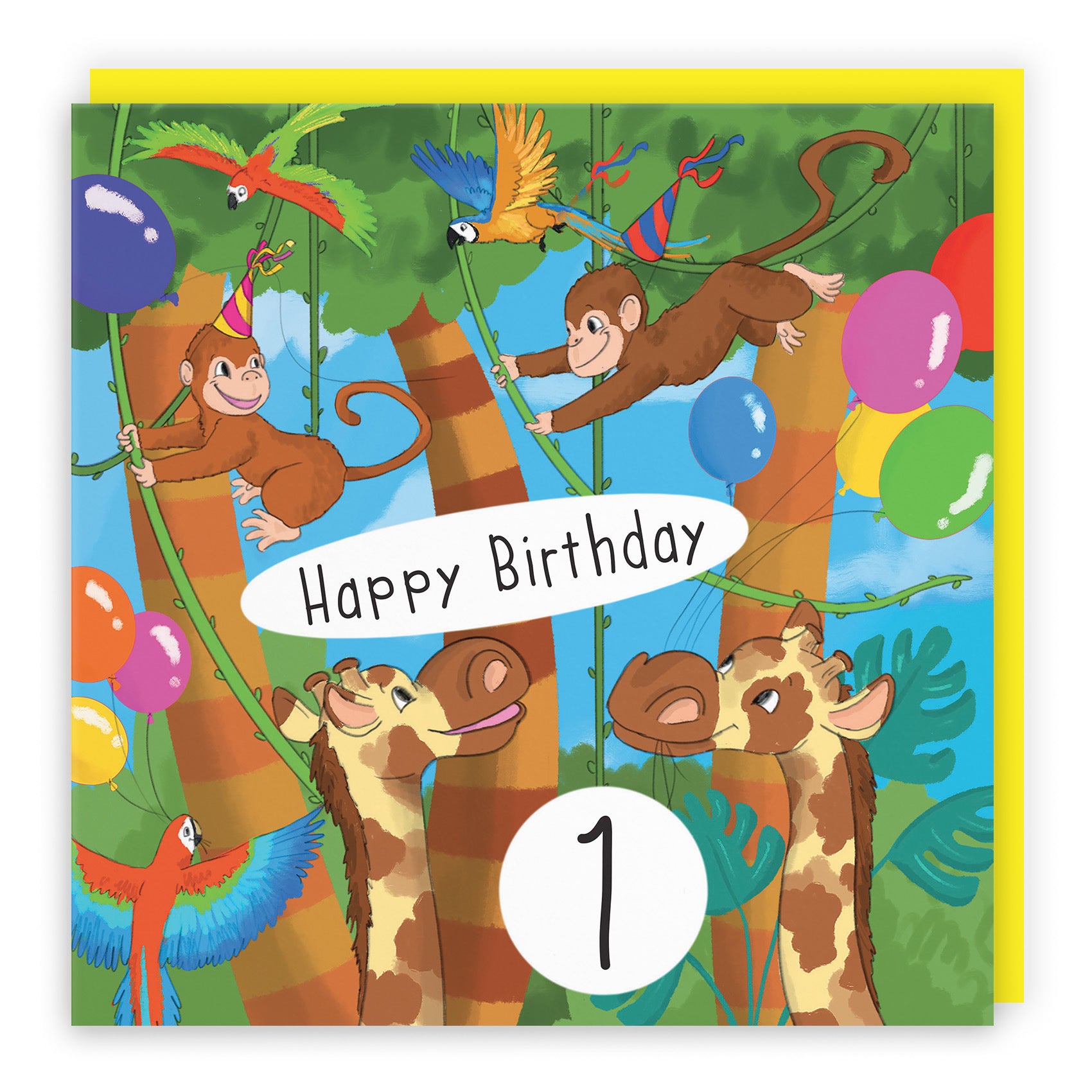 1st Monkey Birthday Card Jungle - Default Title (TH03400)