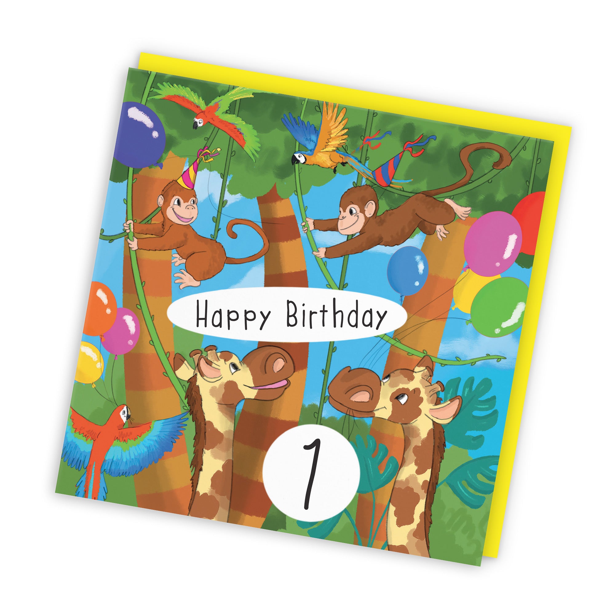 1st Monkey Birthday Card Jungle - Default Title (TH03400)